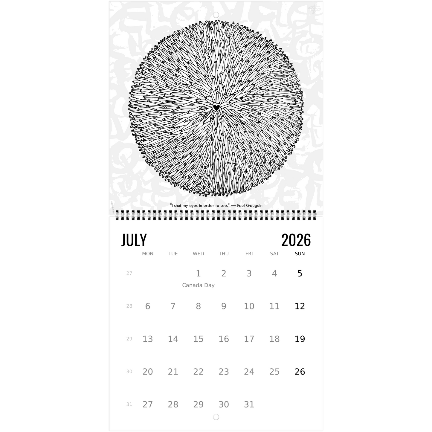 The Circle of Lines - Wall calendar 2026 Print Material