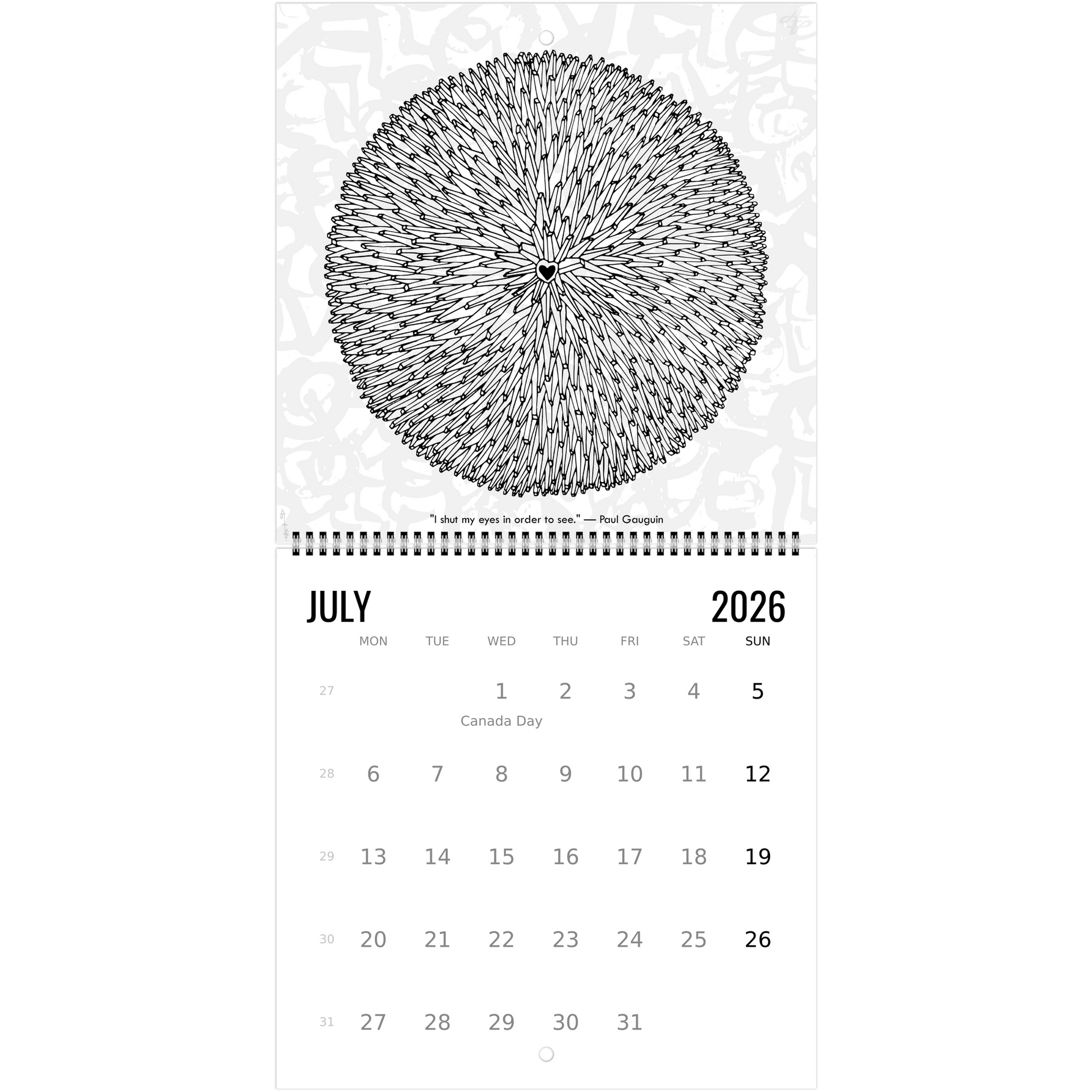 The Circle of Lines - Wall calendar 2026 Print Material