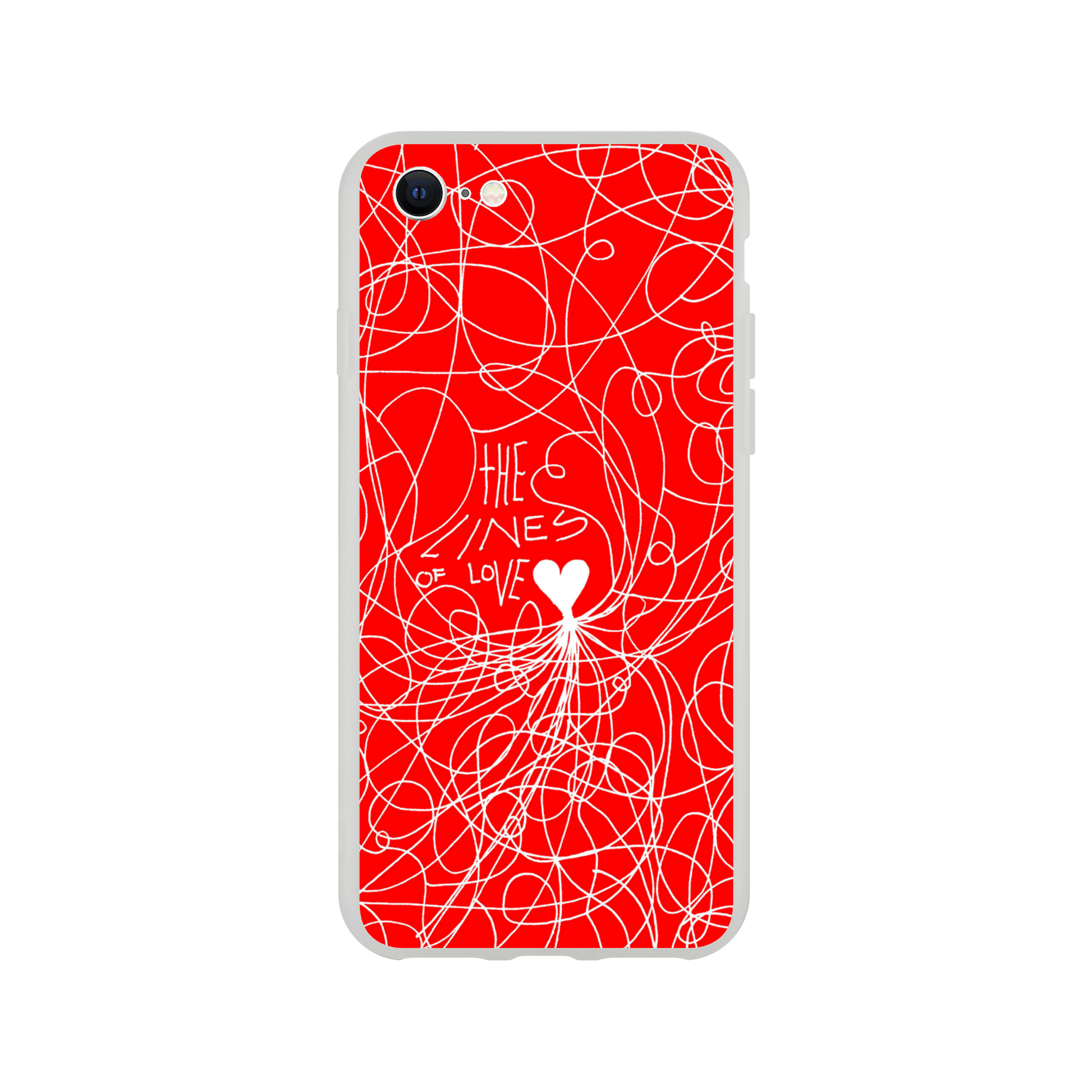The Lines of Love (Red Edition) - Flexi iPhone Case Phone case