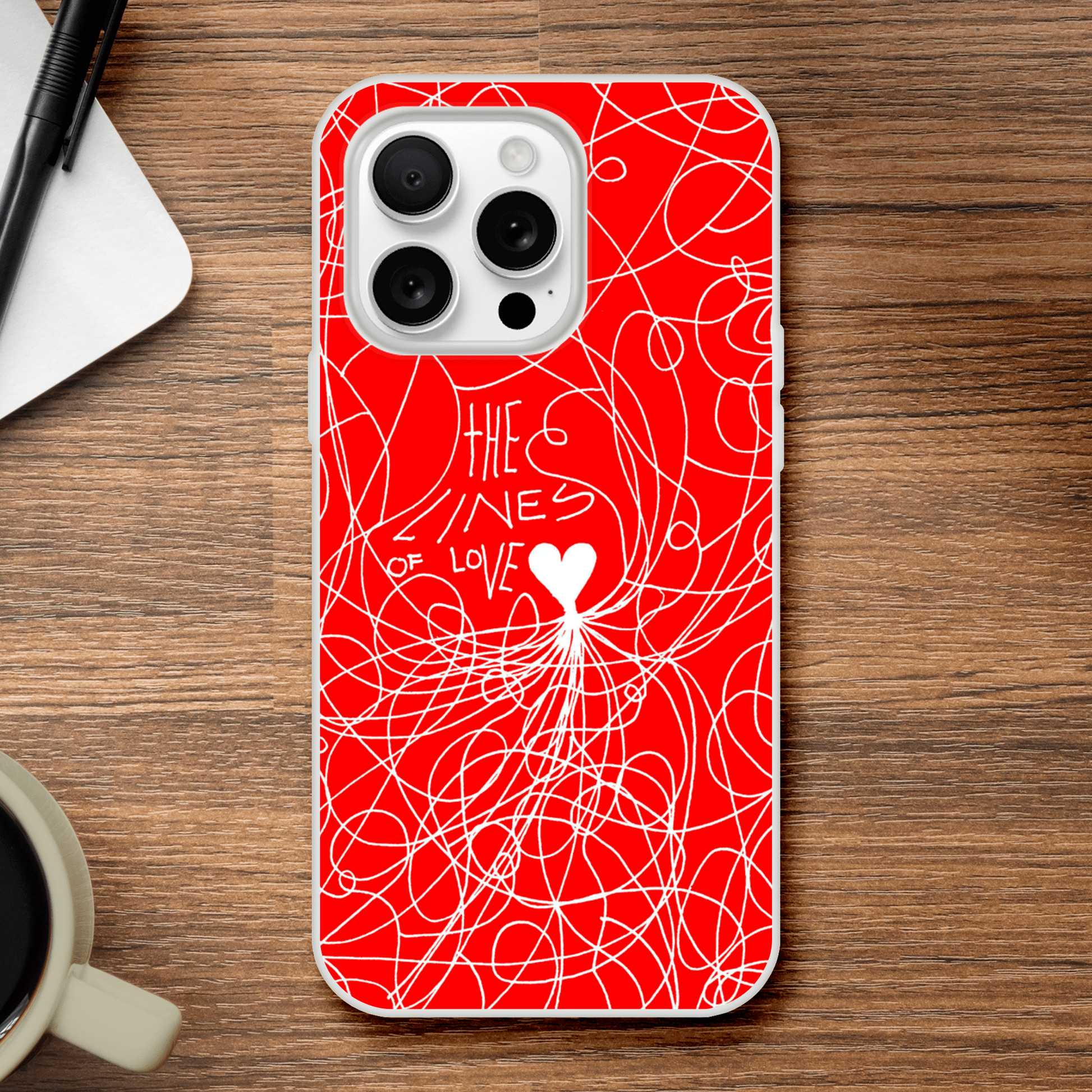 The Lines of Love (Red Edition) - Flexi iPhone Case Phone case