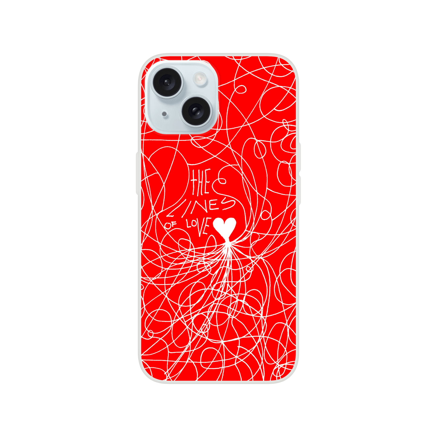 The Lines of Love (Red Edition) - Flexi iPhone Case Phone case iPhone 15