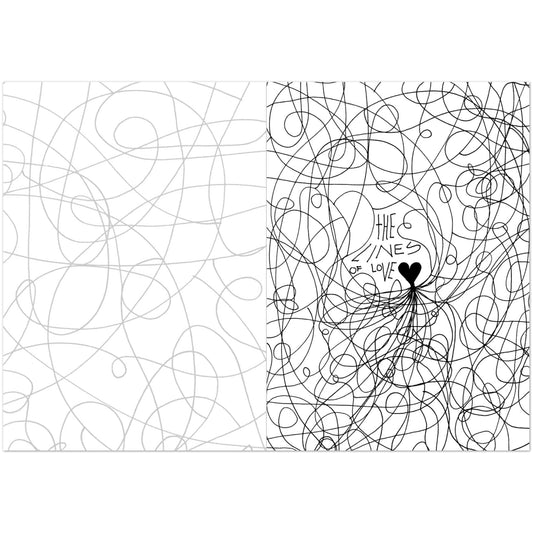 The Lines of Love (White) - Pack of 10 Greeting Cards with Envelopes Print Material