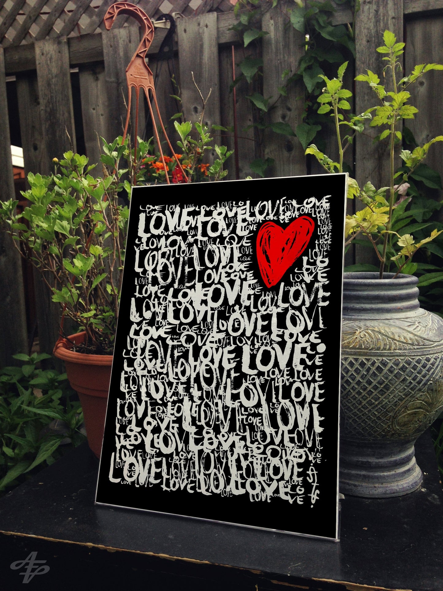 The Love - Abstract Typography Print (Black Edition) Art Prints