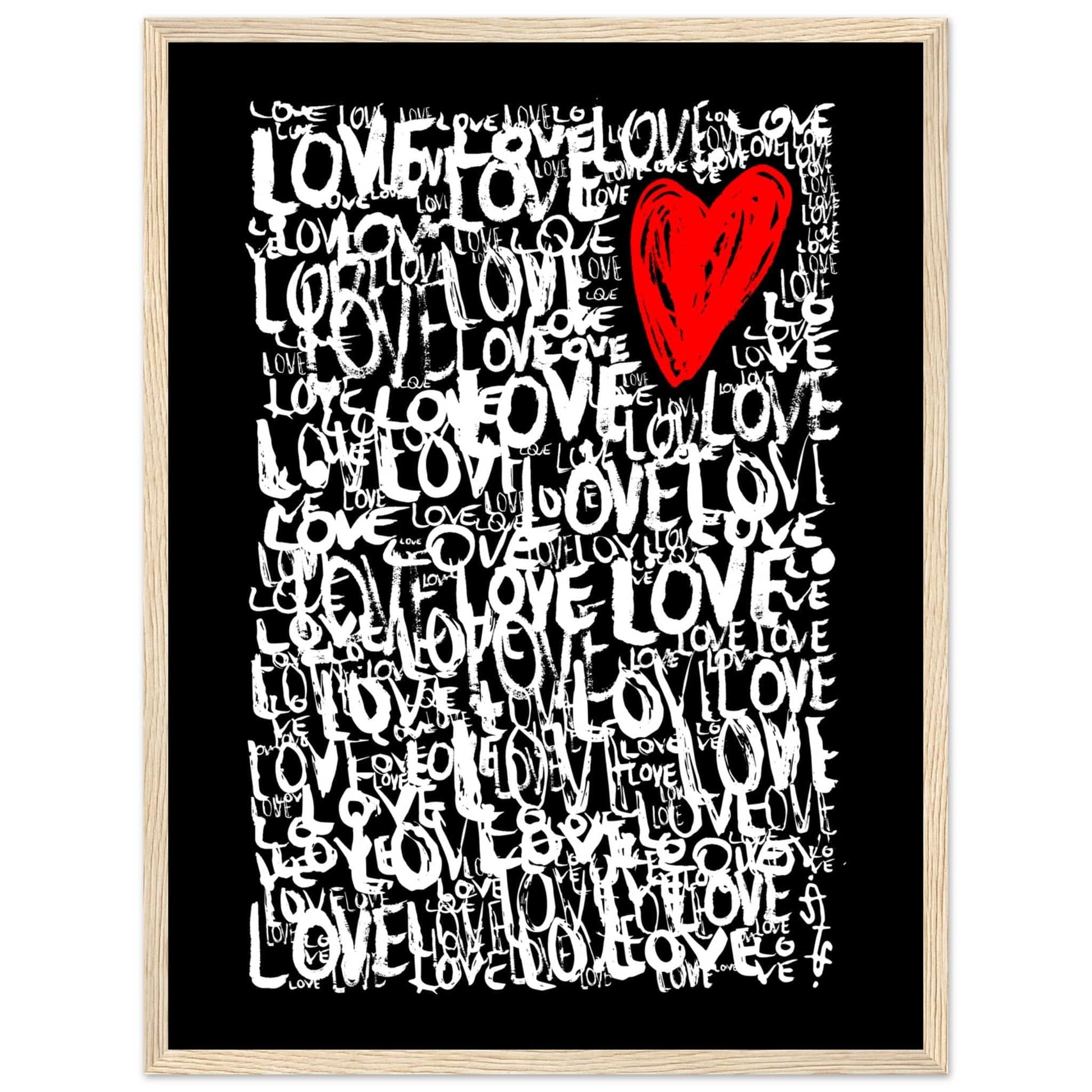 The Love - Abstract Typography Print (Black Edition) Art Prints