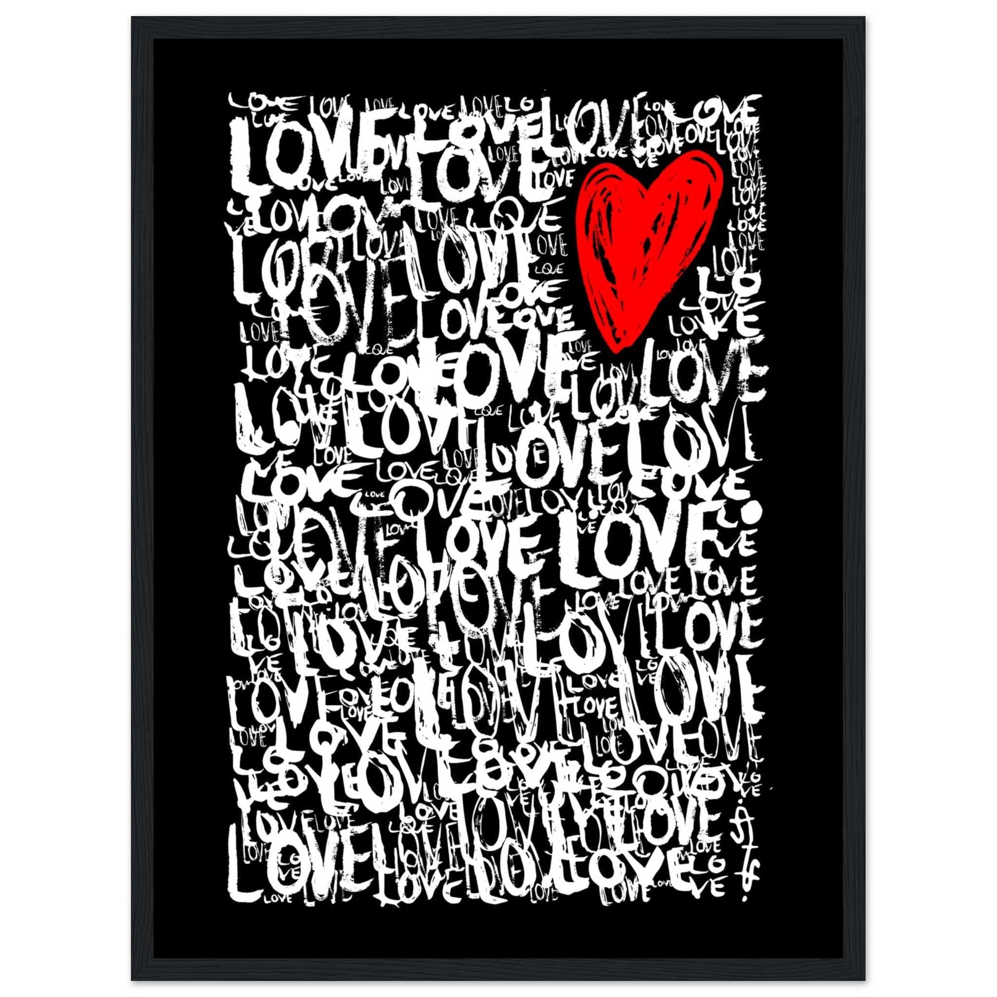 The Love - Abstract Typography Print (Black Edition) Art Prints