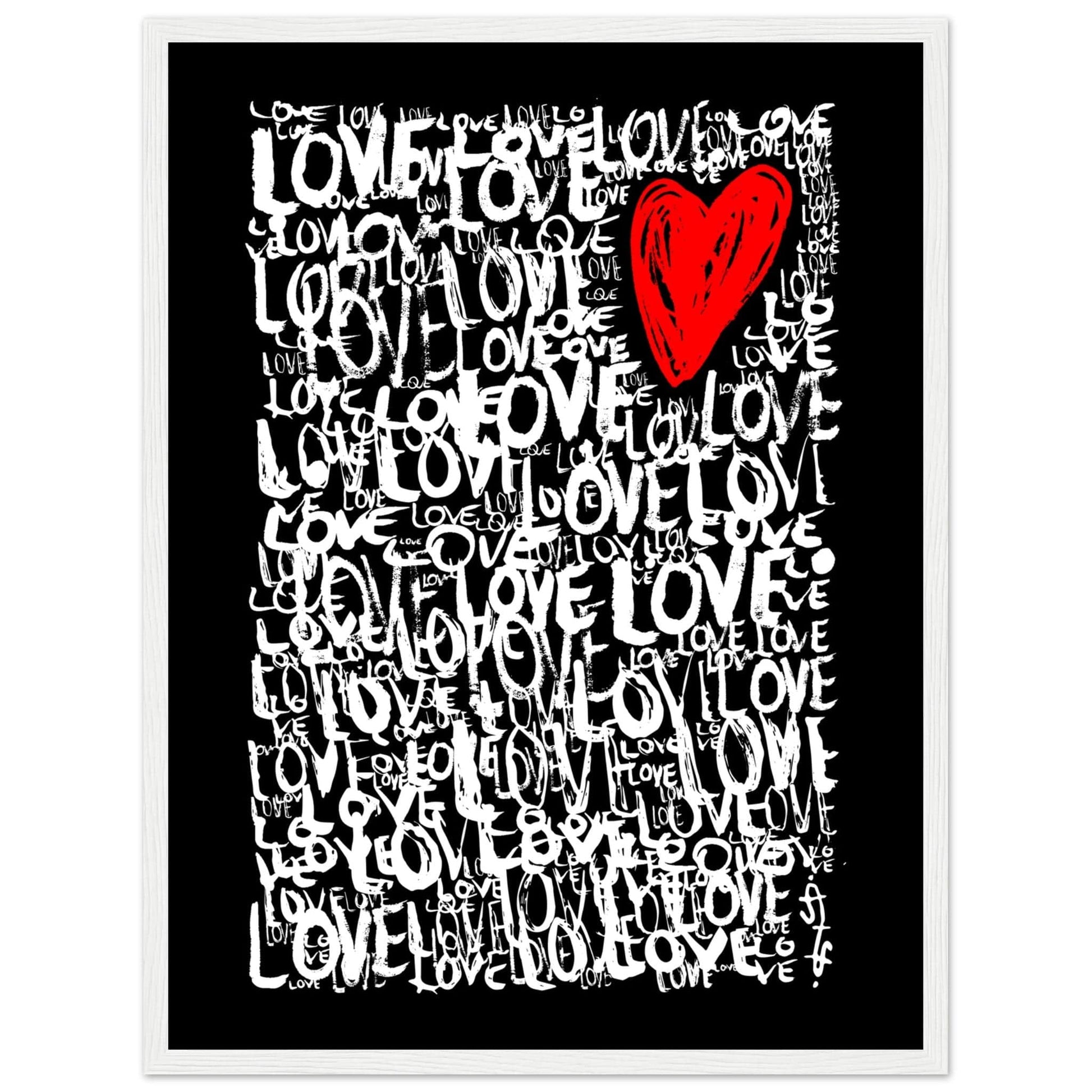 The Love - Abstract Typography Print (Black Edition) Art Prints