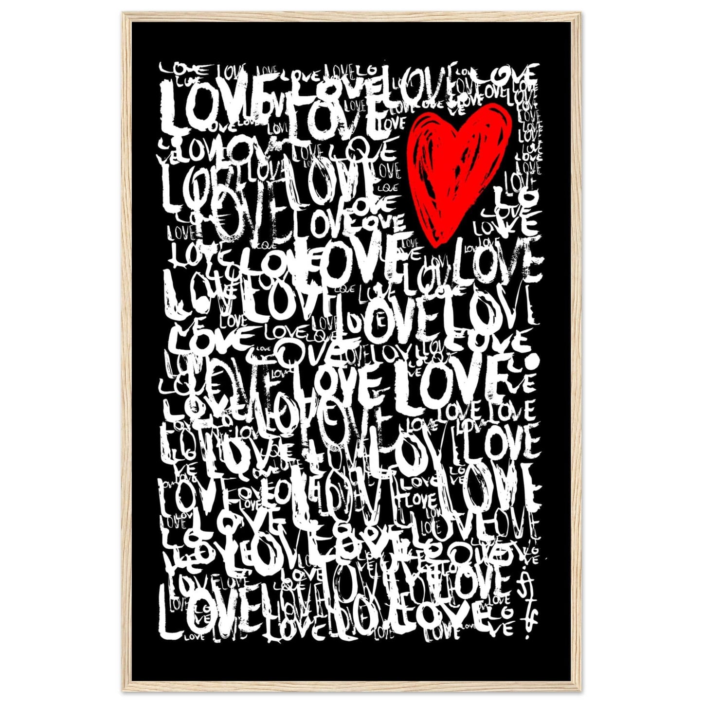 The Love - Abstract Typography Print (Black Edition) Art Prints