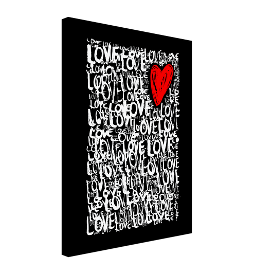 The Love - Abstract Typography Print (Black Edition) Art Prints 45x60 cm / 18x24″ / Canvas