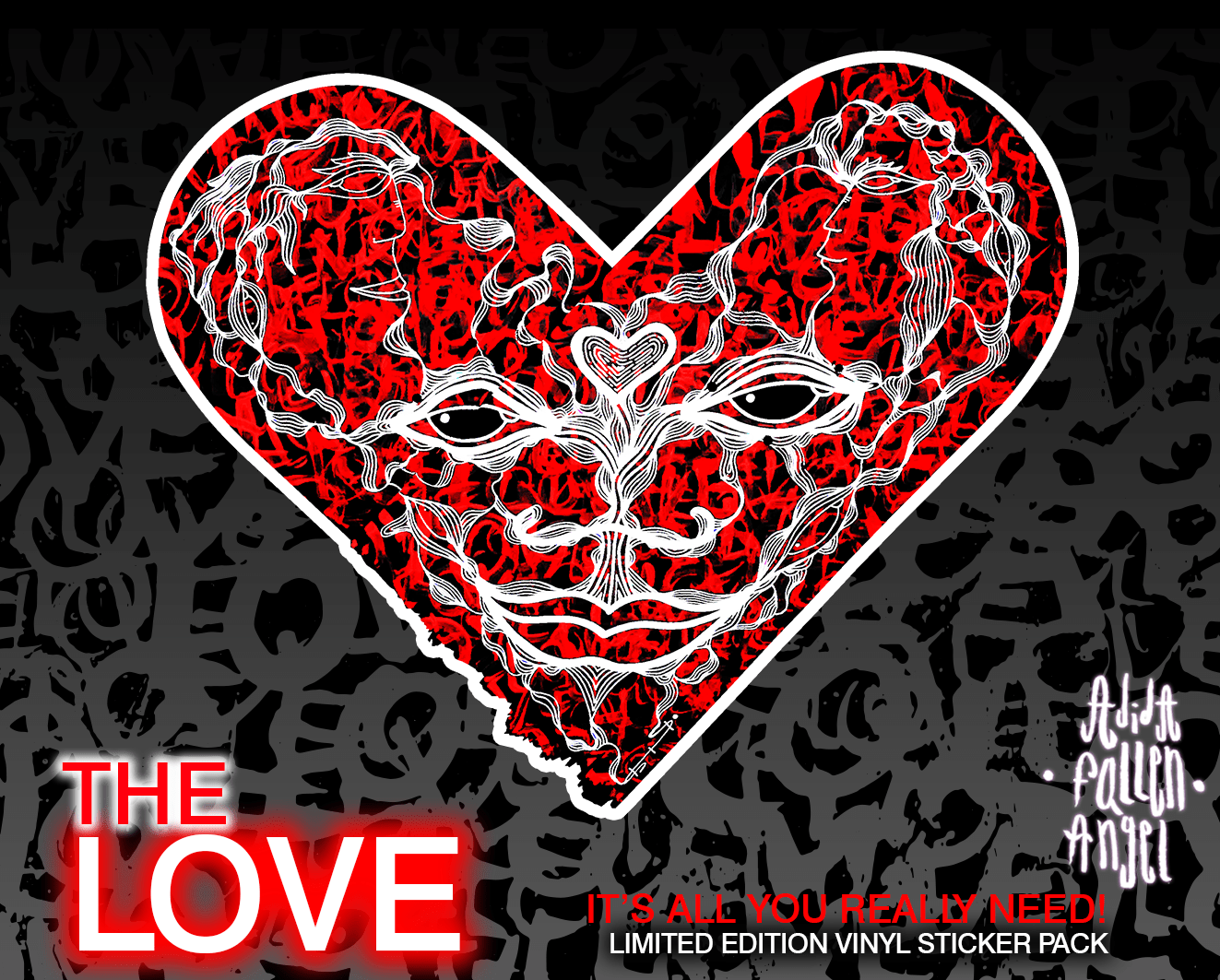 The Love - abstract typography Sticker Pack Stickers