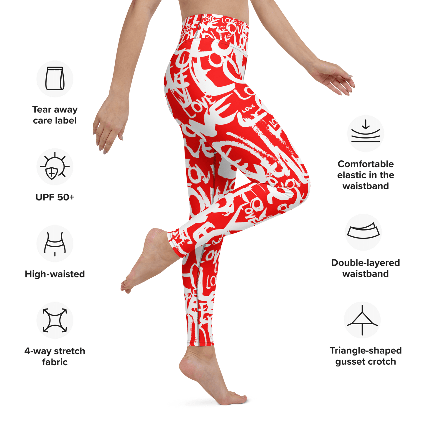 The Love in Red - Yoga Leggings Yoga Leggings