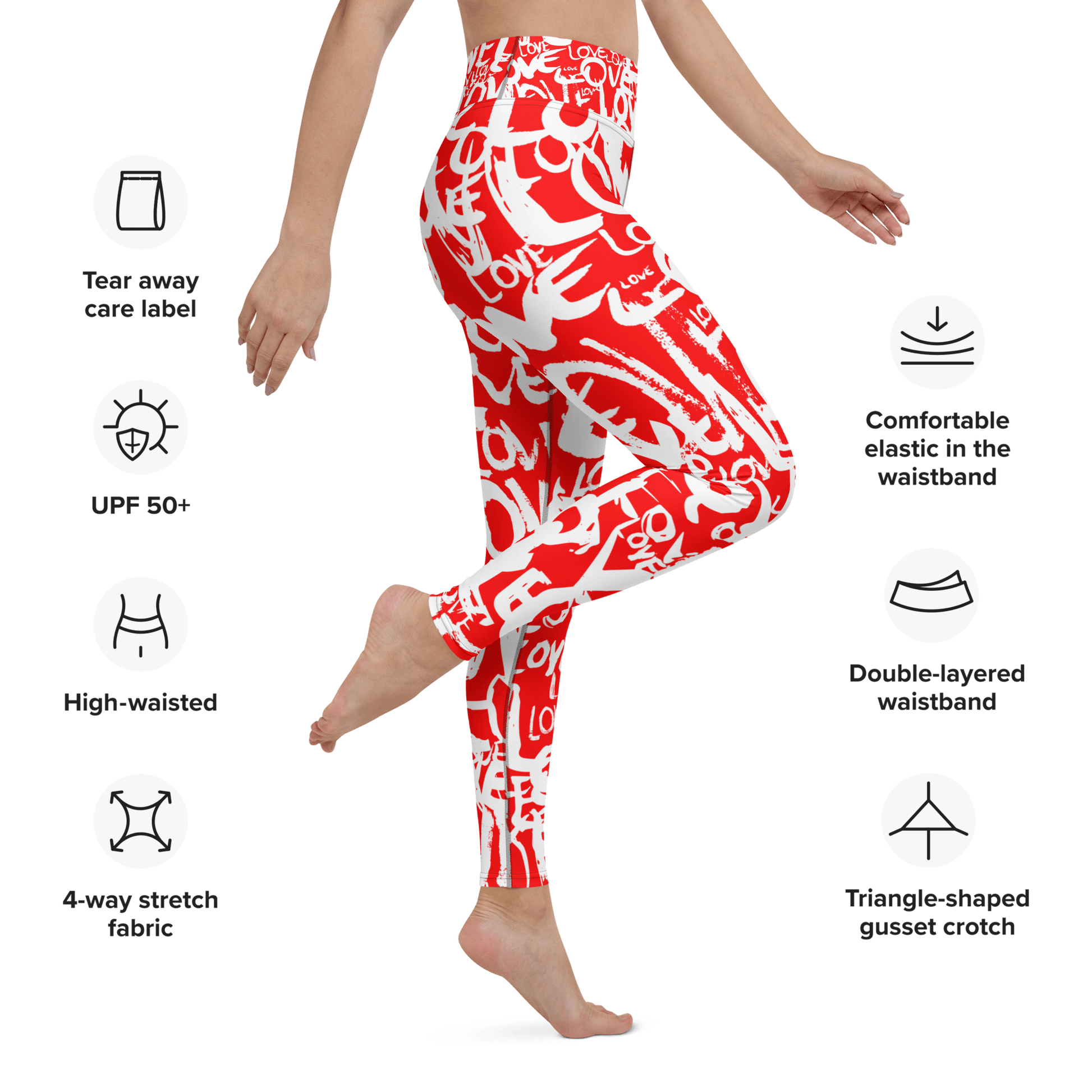 The Love in Red - Yoga Leggings Yoga Leggings