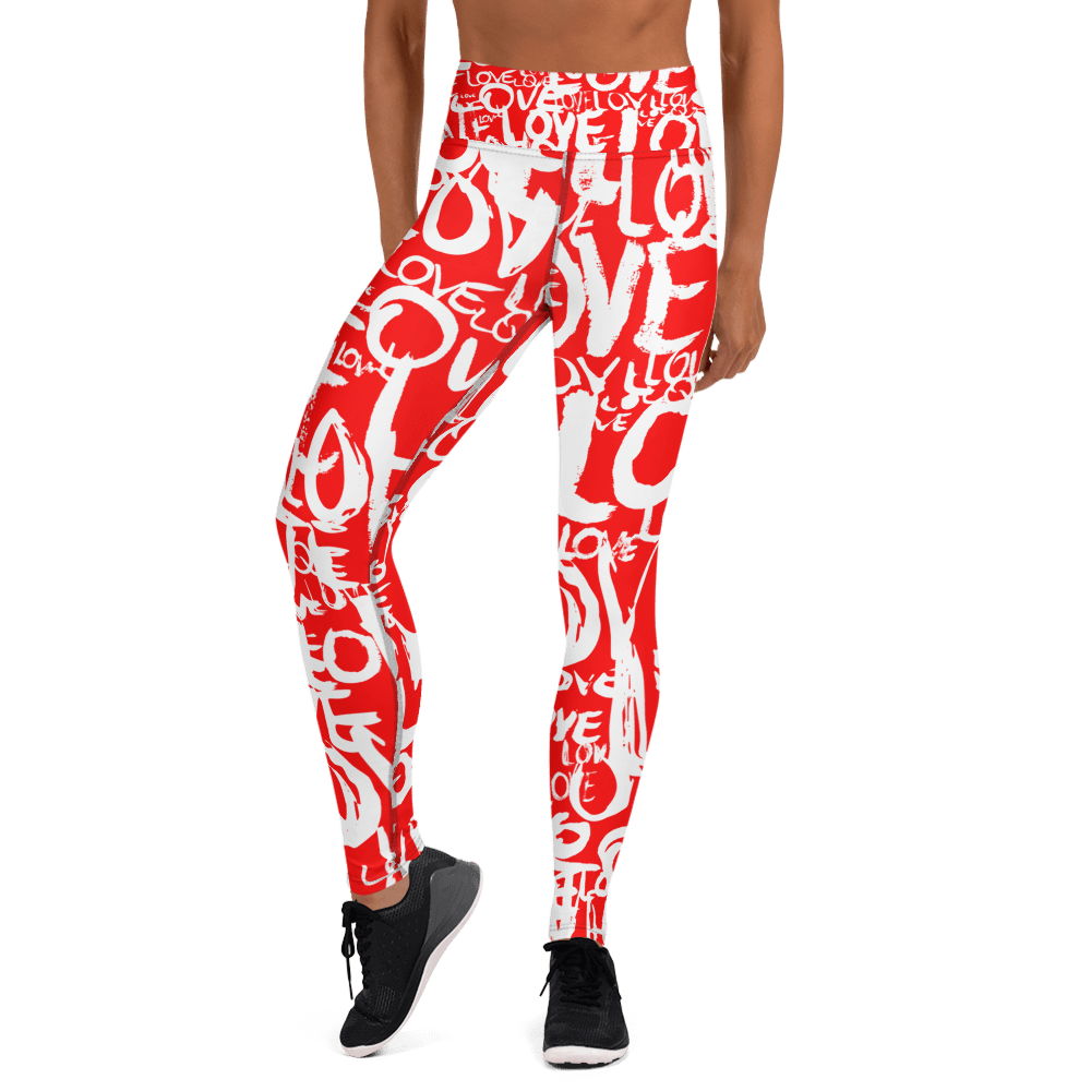 The Love in Red - Yoga Leggings Yoga Leggings XS