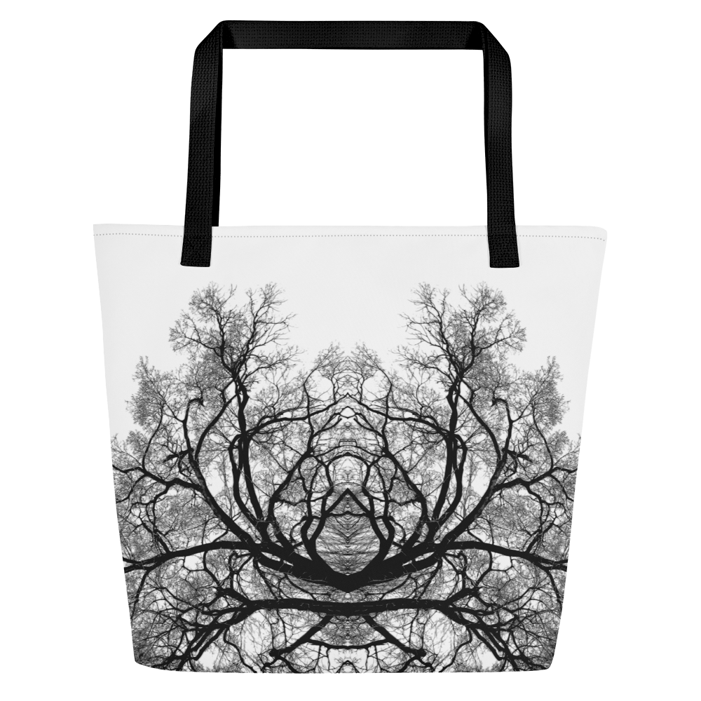 Tree of Life – Multi-Purpose Art Tote (White Edition) tote Black