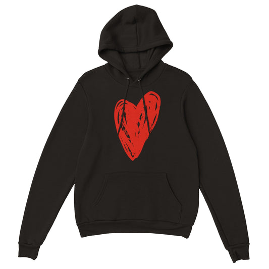Big Red Heart - Premium Unisex Pullover Hoodie apparel S
