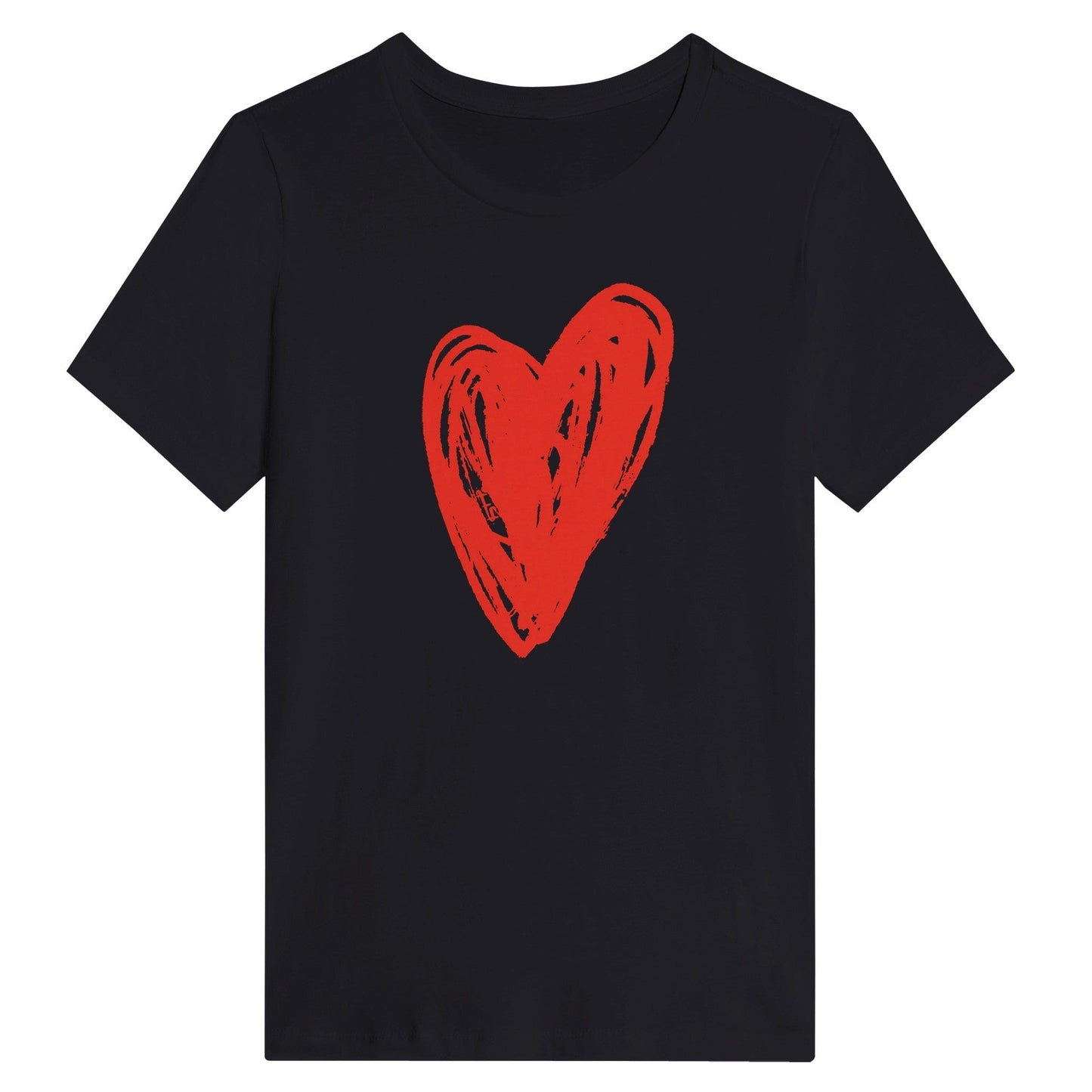 Big Red Heart - Women's Relaxed T-Shirt apparel Dark Gray / S