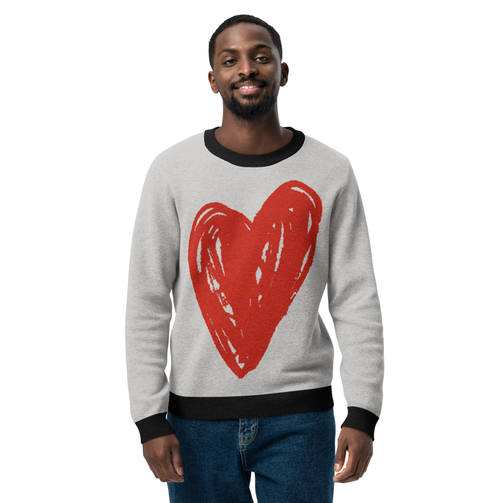 Big Heart - Knitted crew neck sweater (Red Edition)