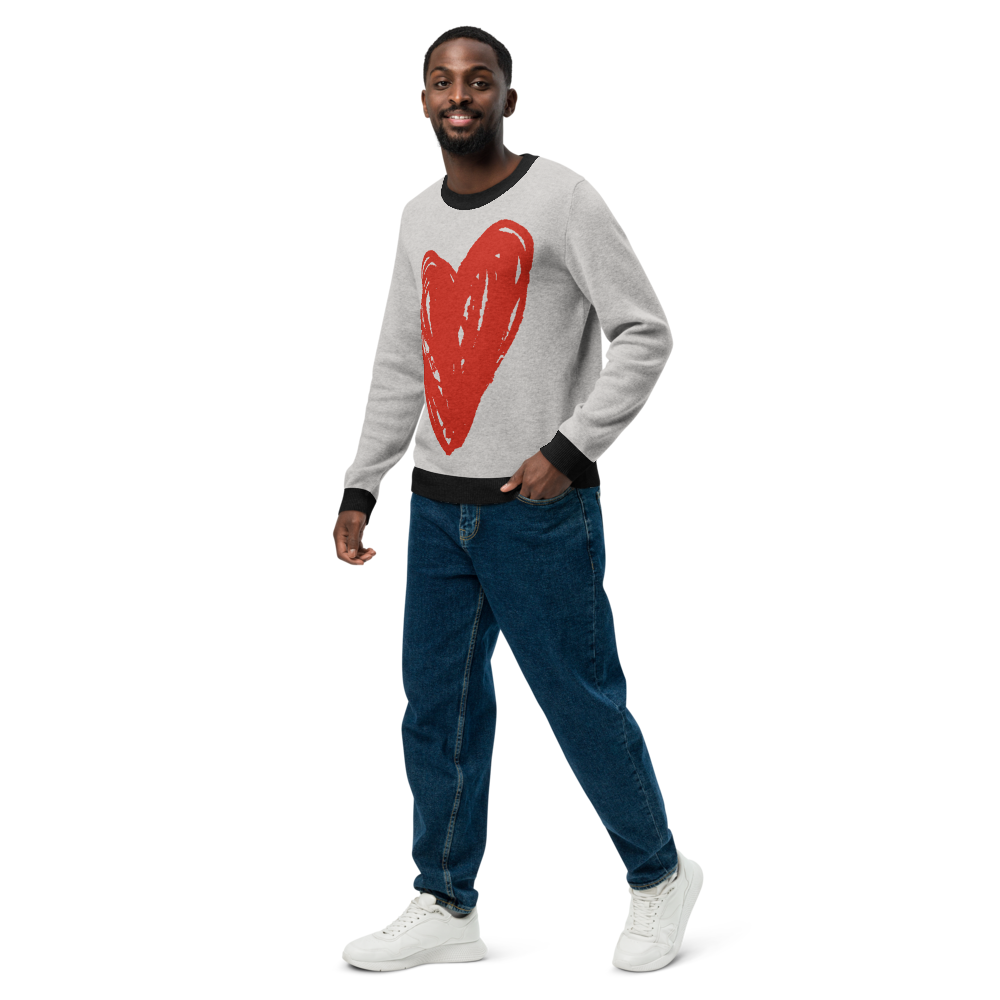 Big Heart - Knitted crew neck sweater (Red Edition)