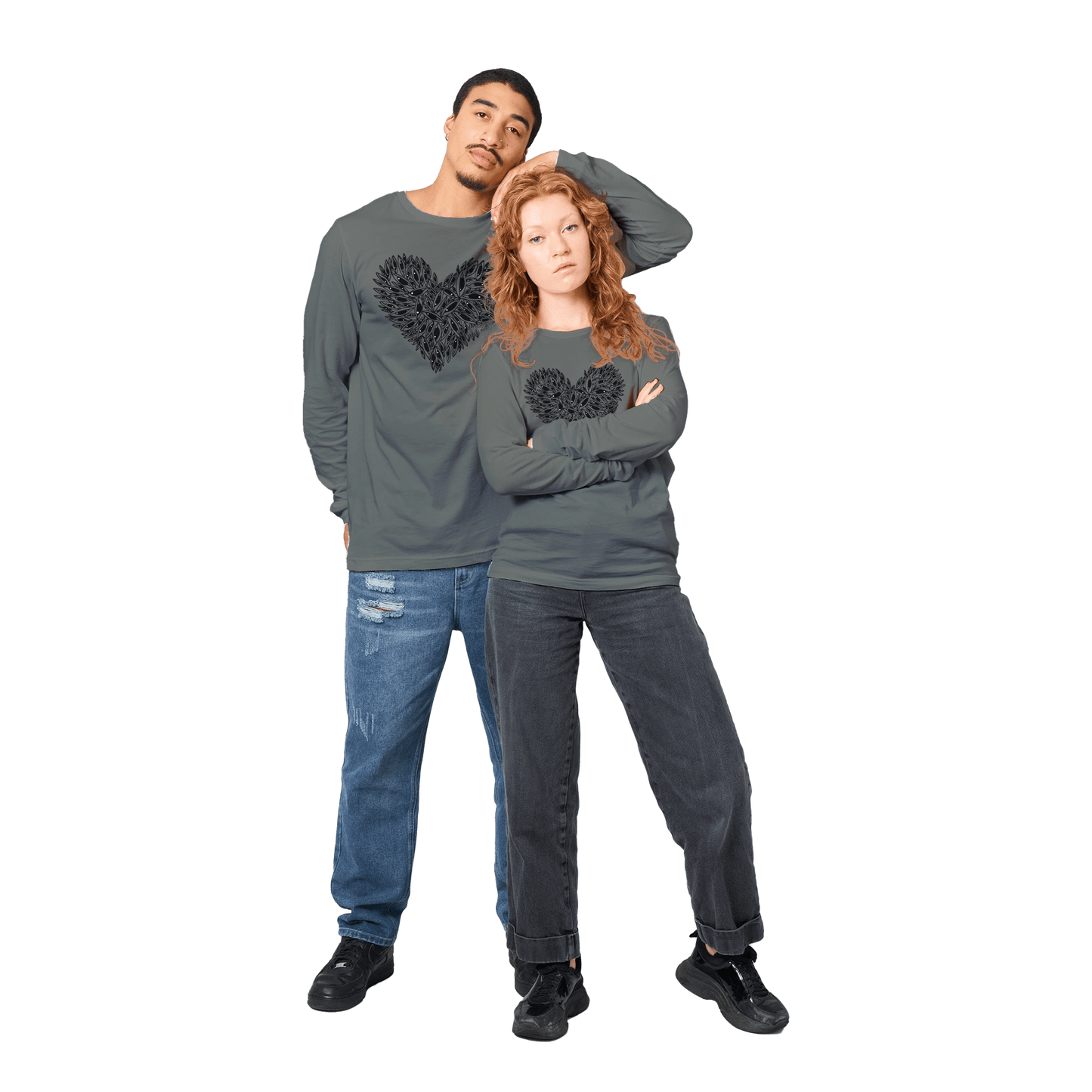 Eye Heart - Premium Unisex Longsleeve T-shirt apparel Storm / S