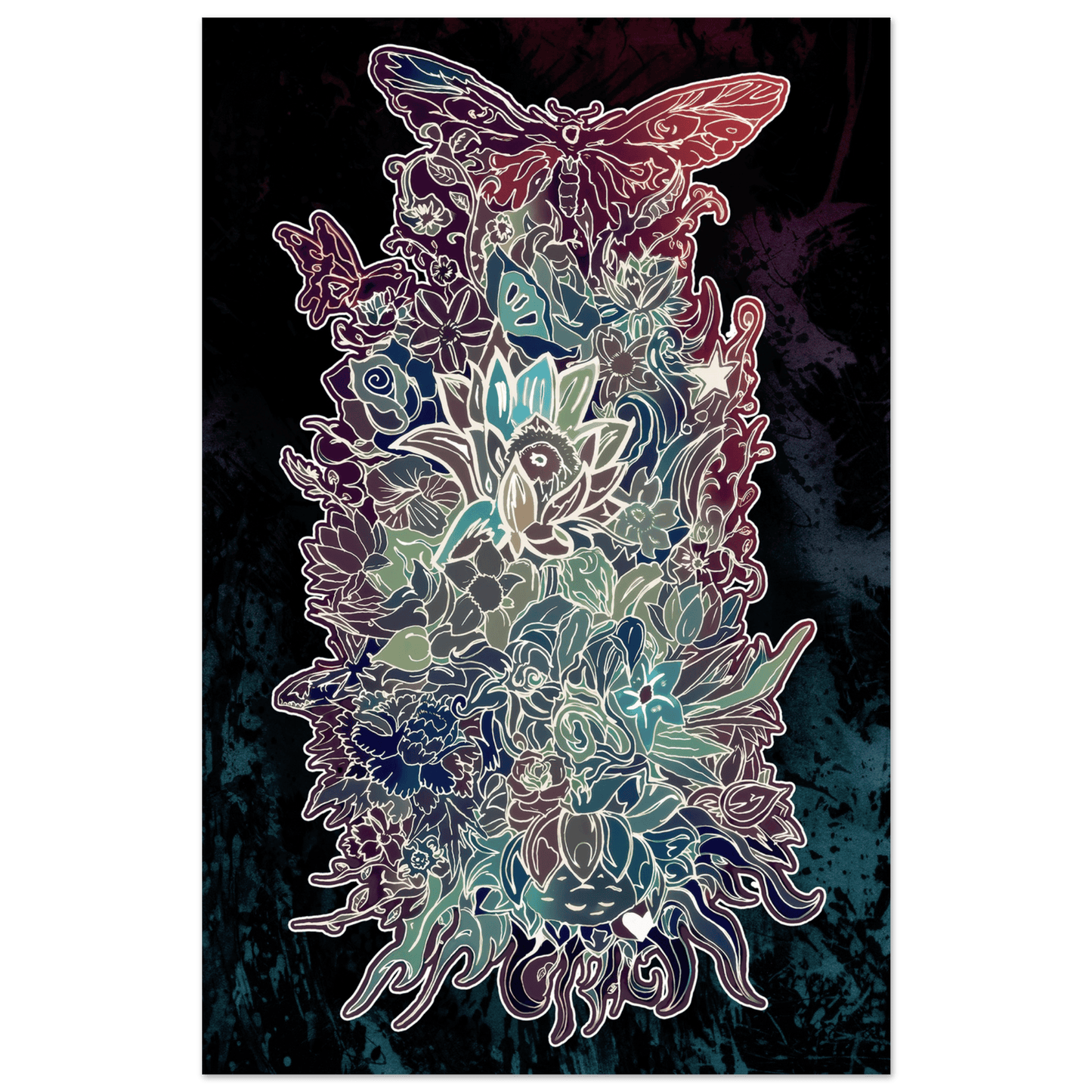 Flower Power (Night Edition) - Wall art Print Art Prints 28x43  cm / XL (11x17″) / Premium Matte Paper Poster