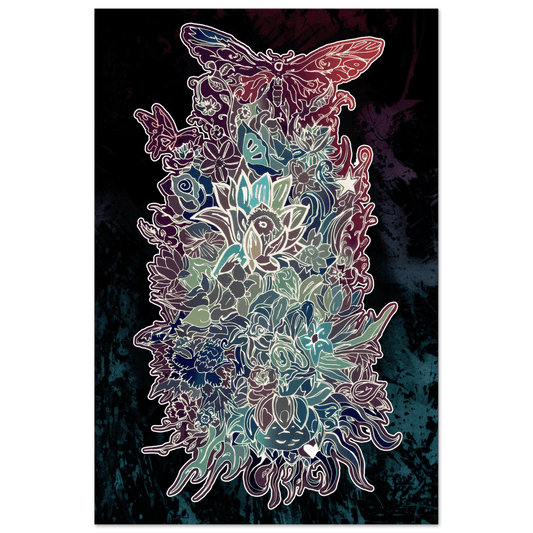 Flower Power (Night Edition) - Wall art Print Art Prints 60x90 cm / 24x36″ / Fine Art Poster