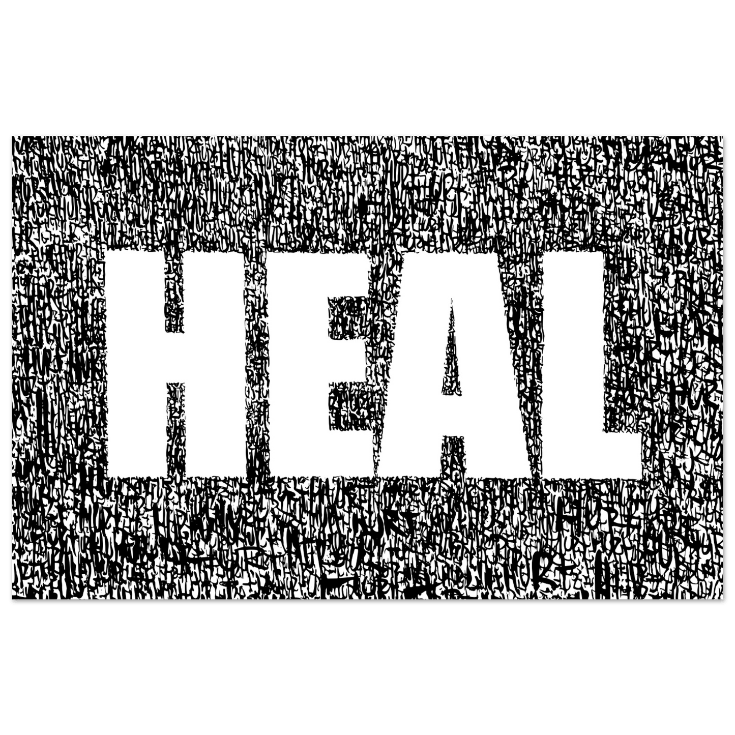 Heal / Hurt - Abstract Typography Art Print Print Material 28x43  cm / XL (11x17″) / Premium Matte Paper Poster