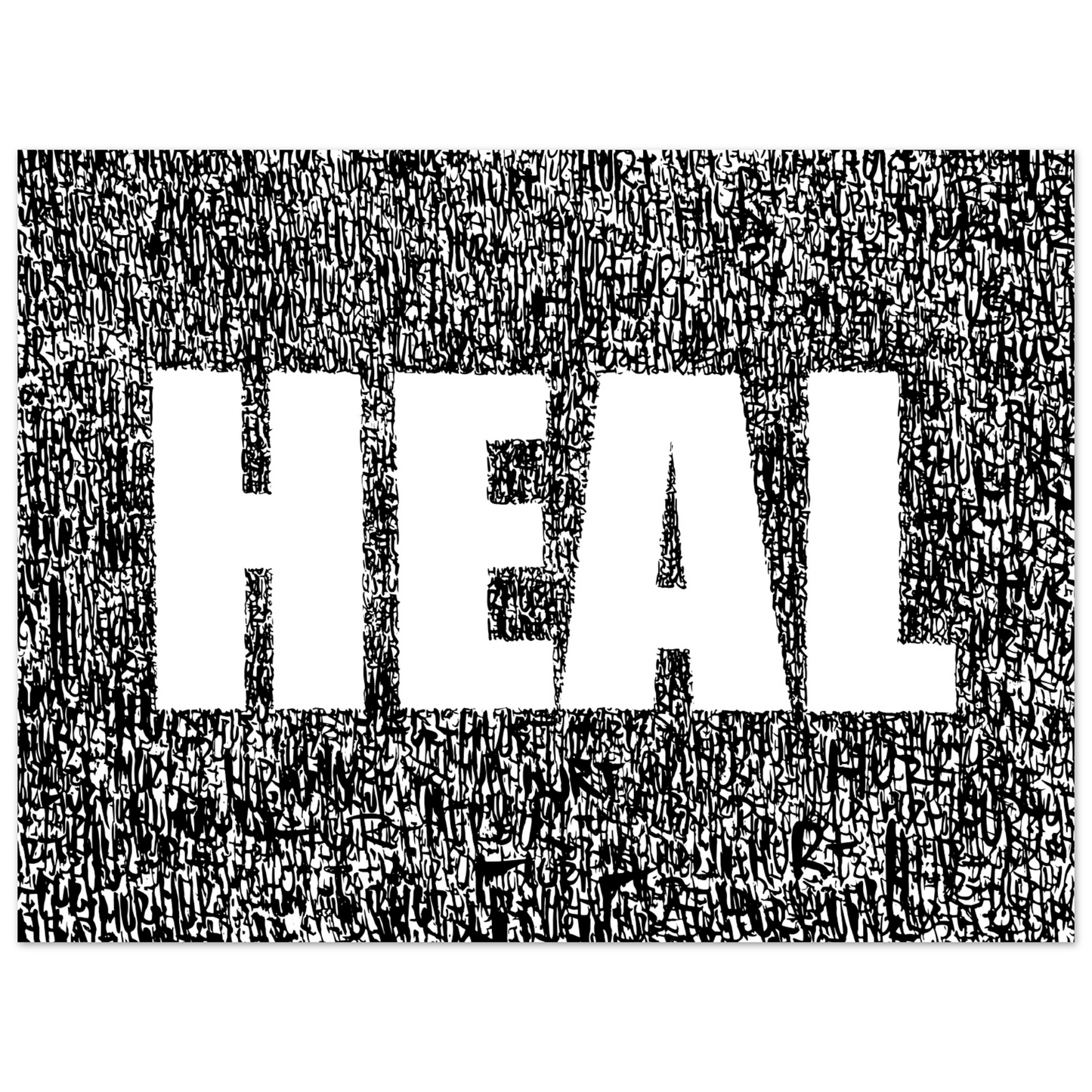 Heal / Hurt - Abstract Typography Art Print Print Material 45x60 cm / 18x24″ / Premium Matte Paper Poster