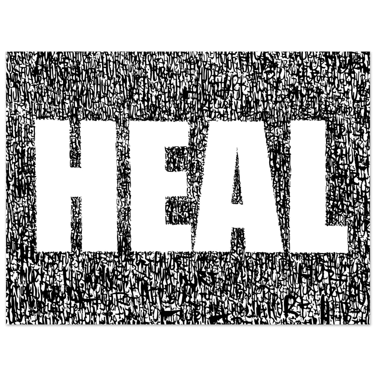 Heal / Hurt - Abstract Typography Art Print Print Material 45x60 cm / 18x24″ / Premium Semi-Glossy Paper Poster