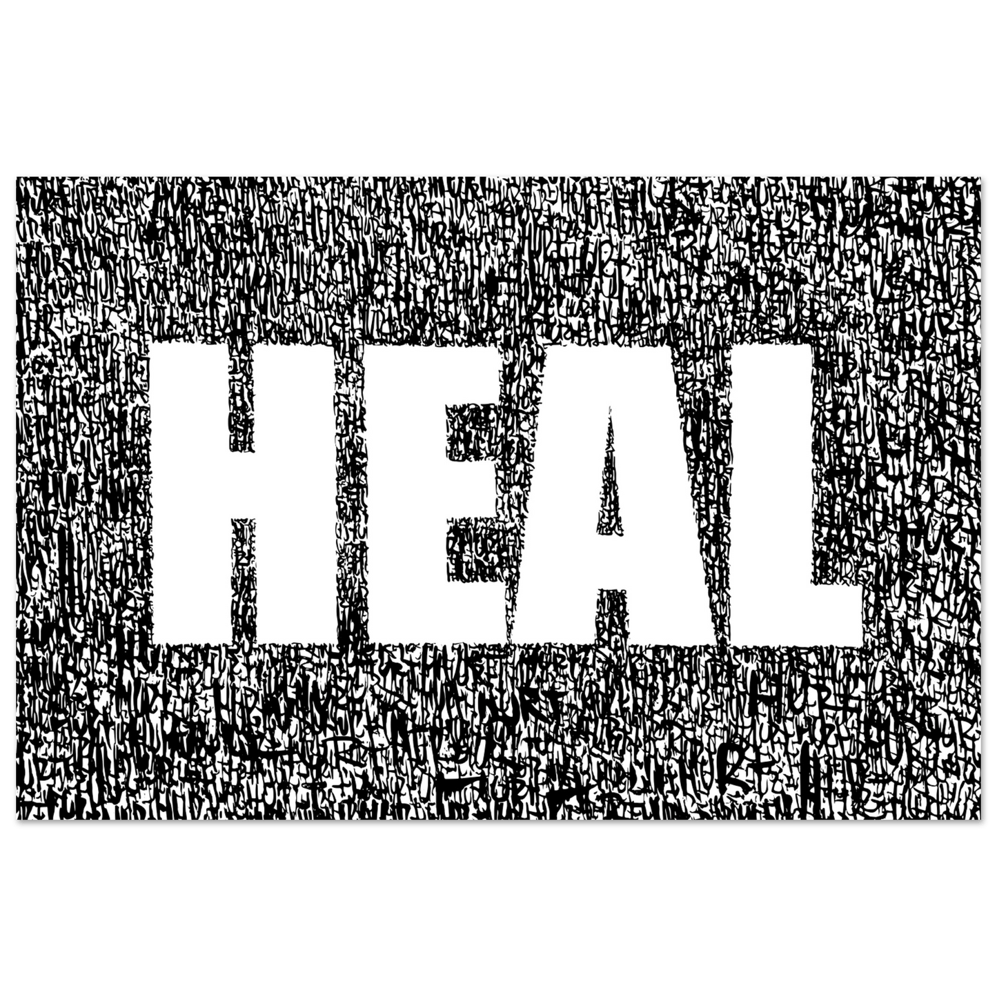 Heal / Hurt - Abstract Typography Art Print Print Material 60x90 cm / 24x36″ / Premium Matte Paper Poster