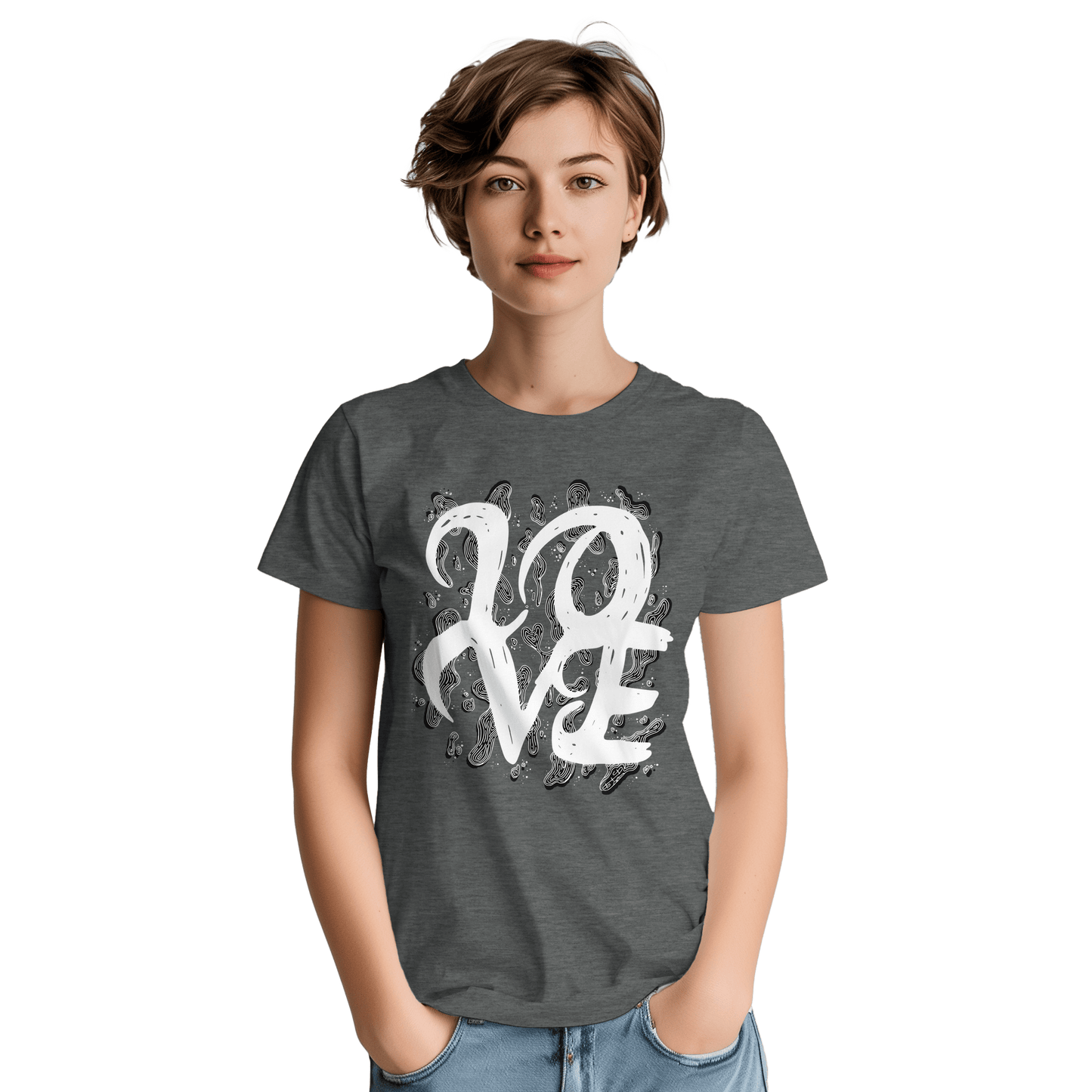 L.O.V.E - Heavyweight Unisex Crewneck T-shirt apparel