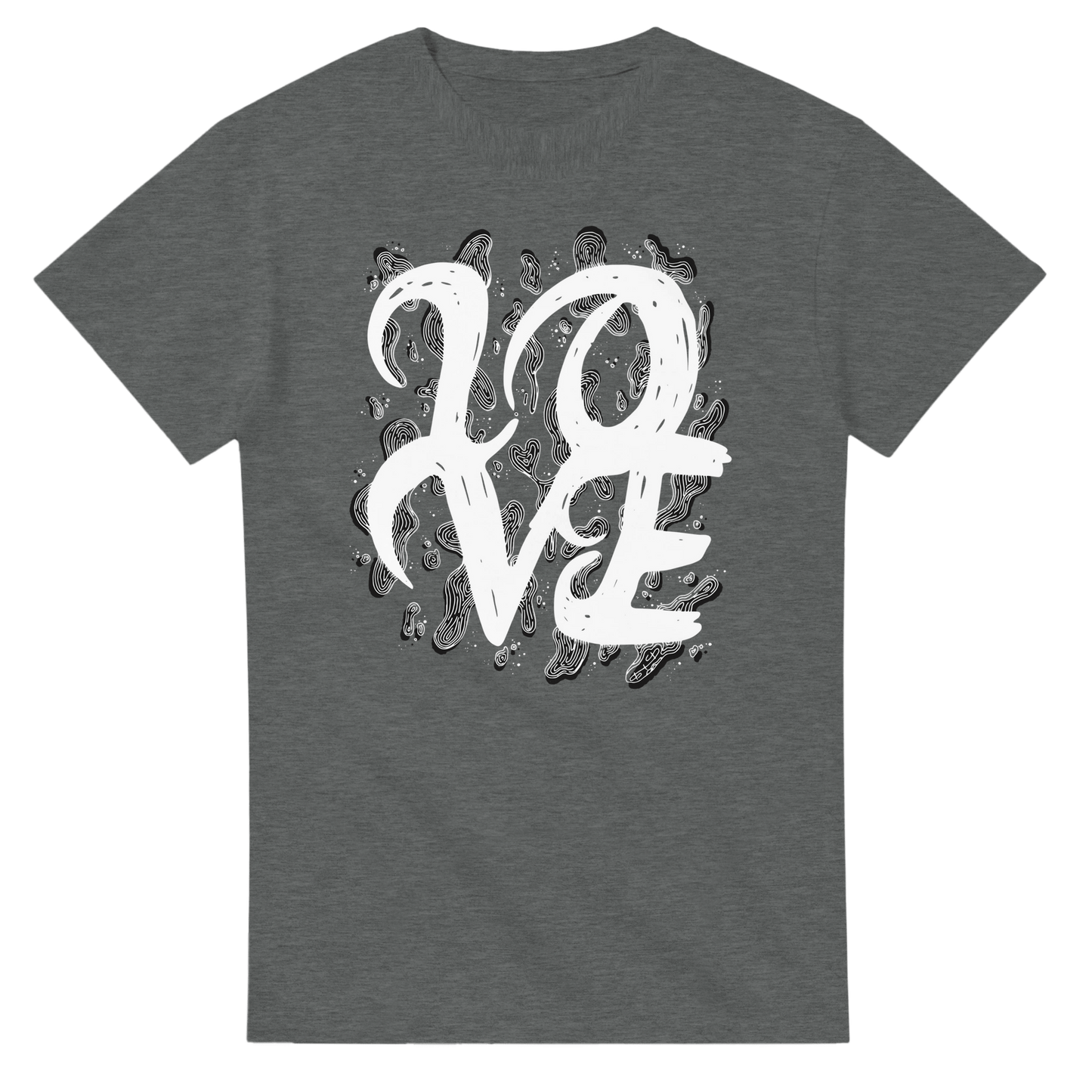 L.O.V.E - Heavyweight Unisex Crewneck T-shirt apparel Graphite Heather / S