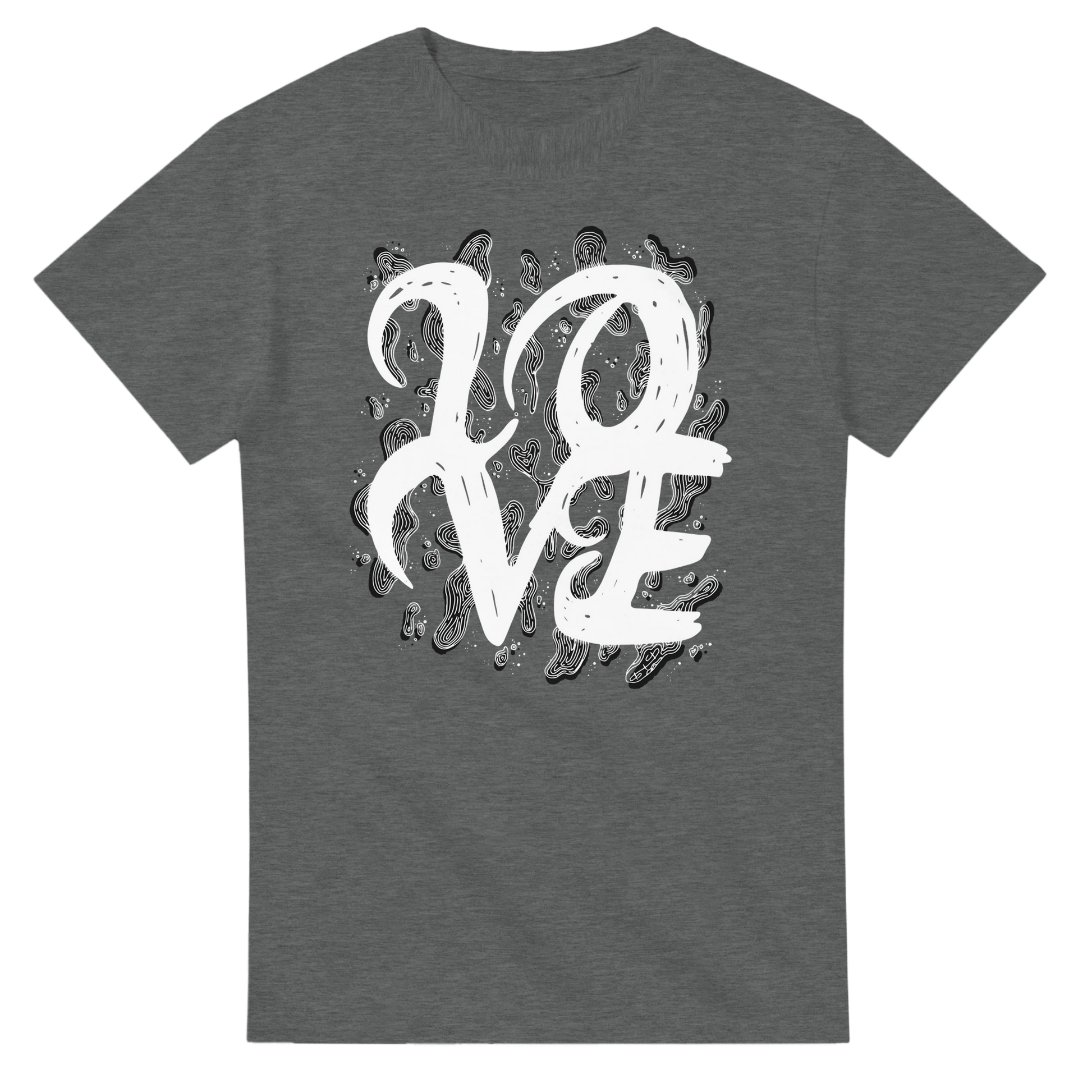 L.O.V.E - Heavyweight Unisex Crewneck T-shirt apparel Graphite Heather / S