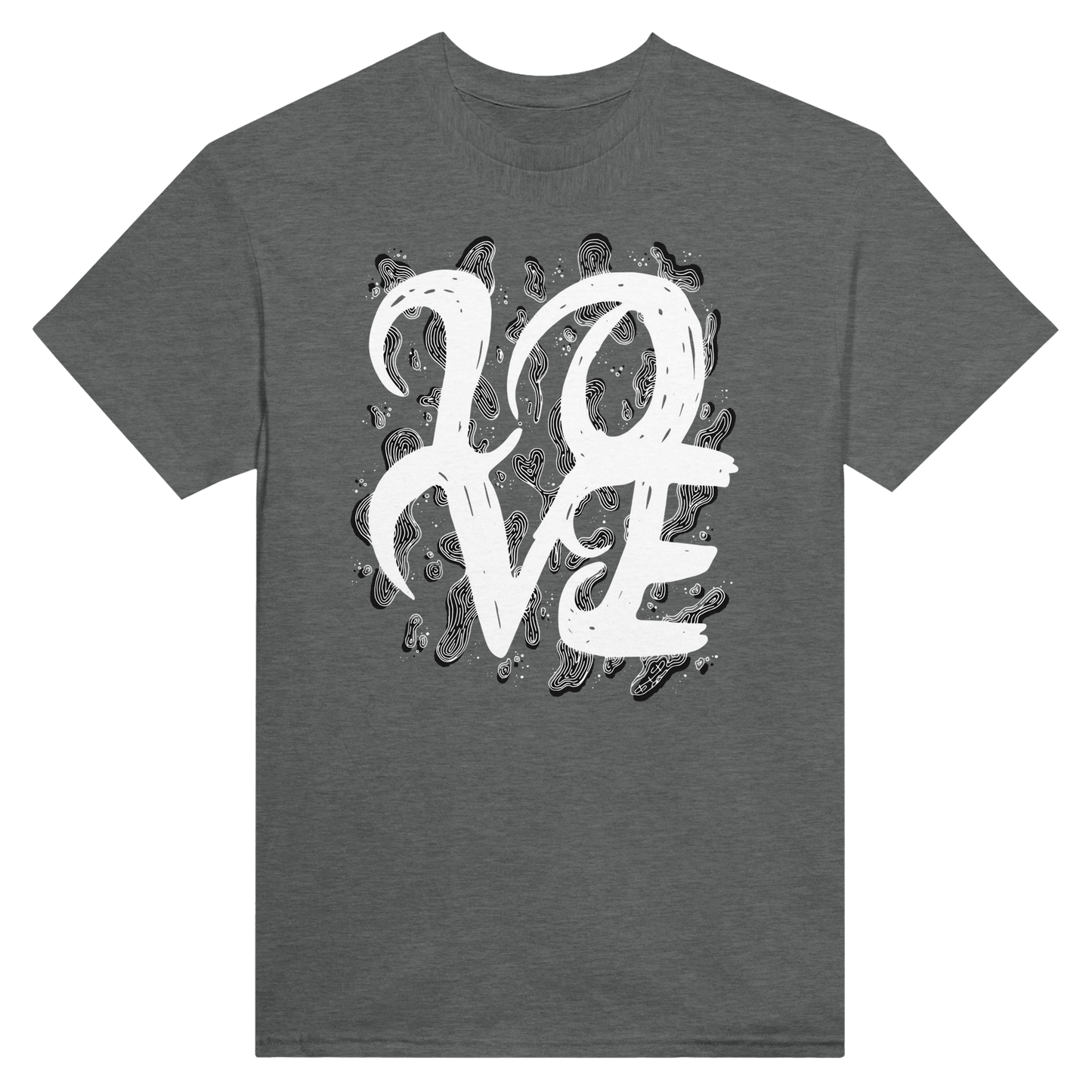 L.O.V.E - Heavyweight Unisex Crewneck T-shirt apparel Graphite Heather / S