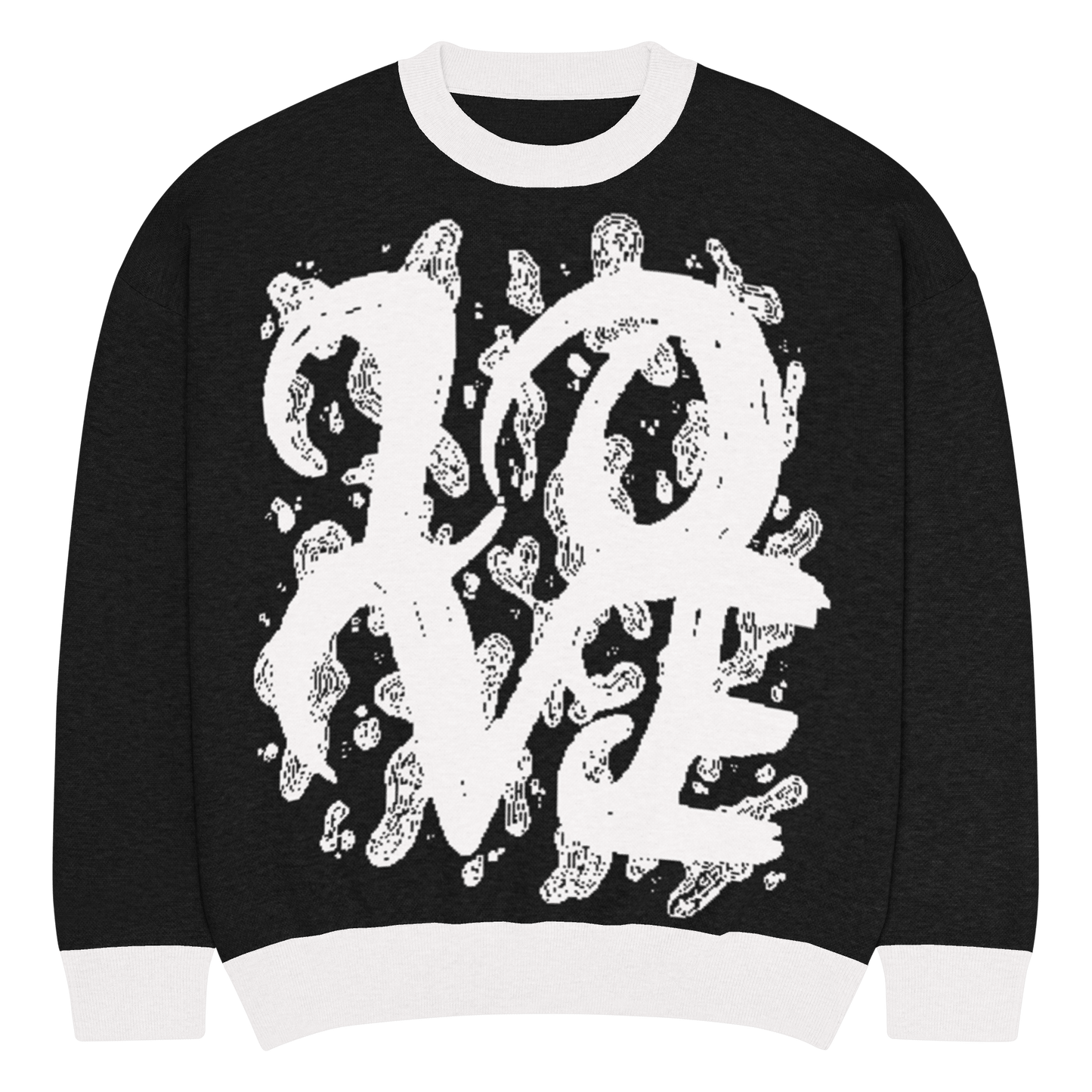 L.O.V.E - Relaxed fit knitted crew neck sweater apparel 3XS