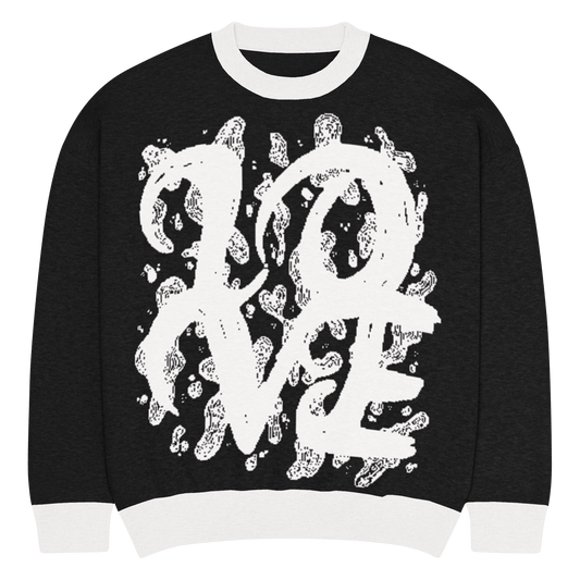 L.O.V.E - Relaxed fit knitted crew neck sweater apparel 3XS