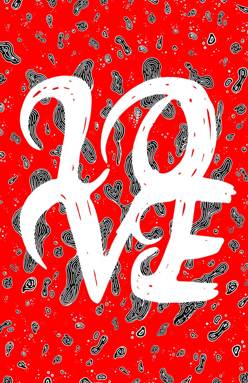 L.O.V.E - Typography Illustration Print Art Prints