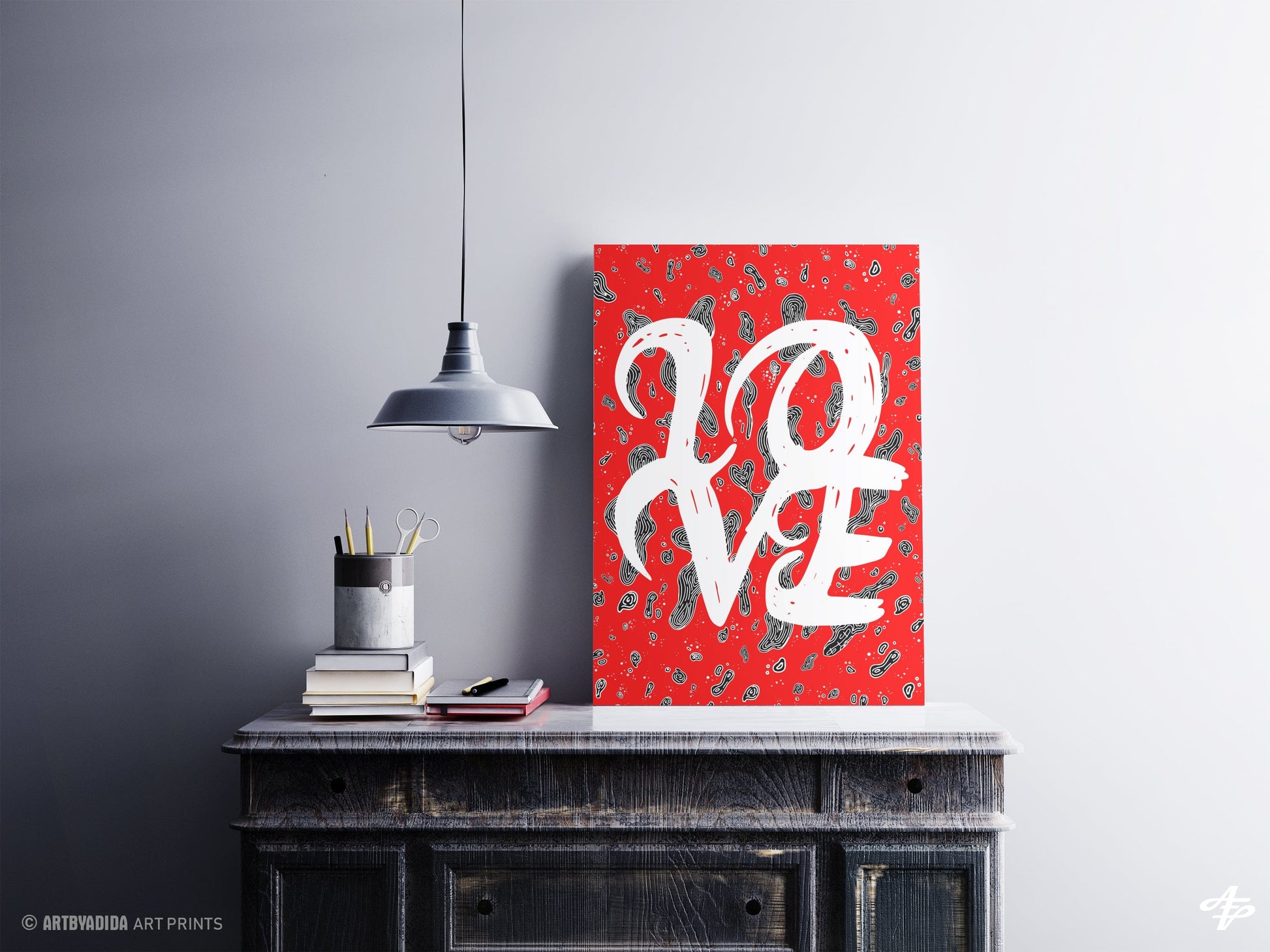 L.O.V.E - Typography Illustration Print Art Prints