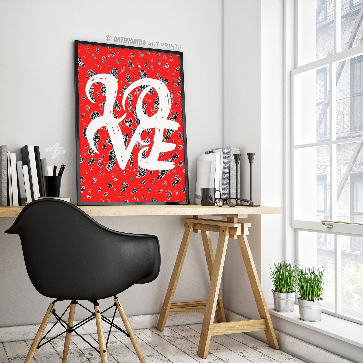 L.O.V.E - Typography Illustration Print Art Prints