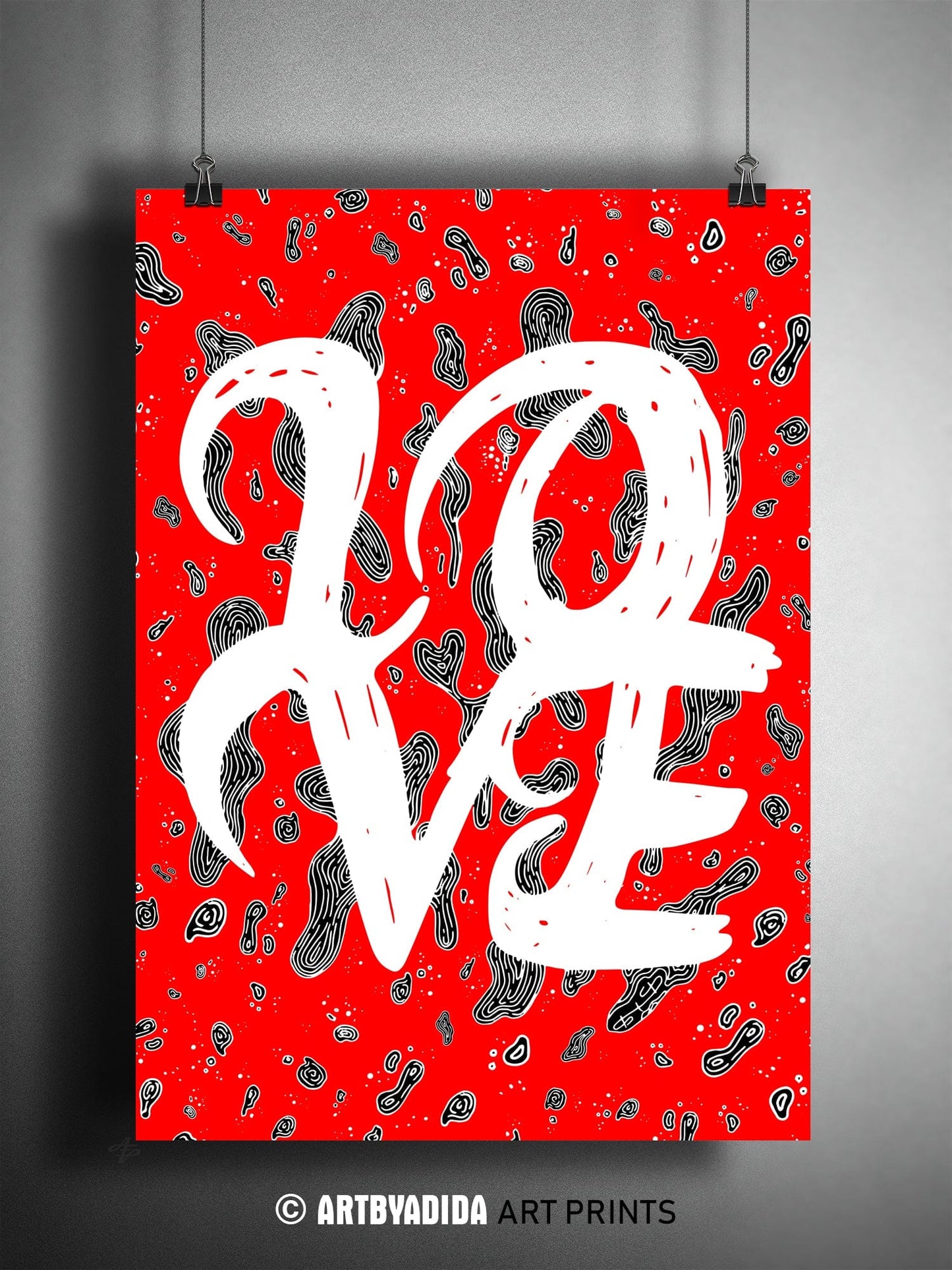 L.O.V.E - Typography Illustration Print Art Prints