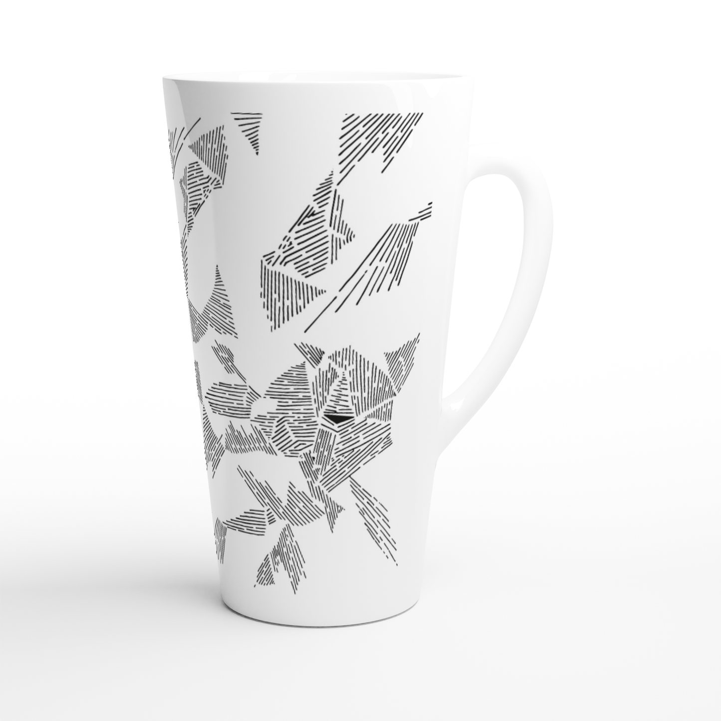 Little Lines - White Latte 17oz Ceramic Mug Mugs