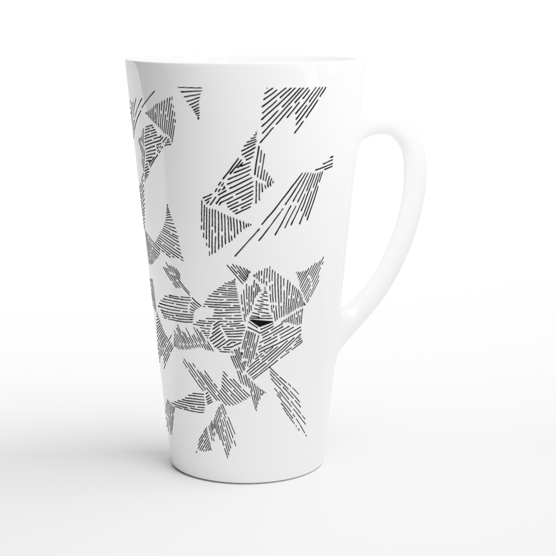 Little Lines - White Latte 17oz Ceramic Mug Mugs