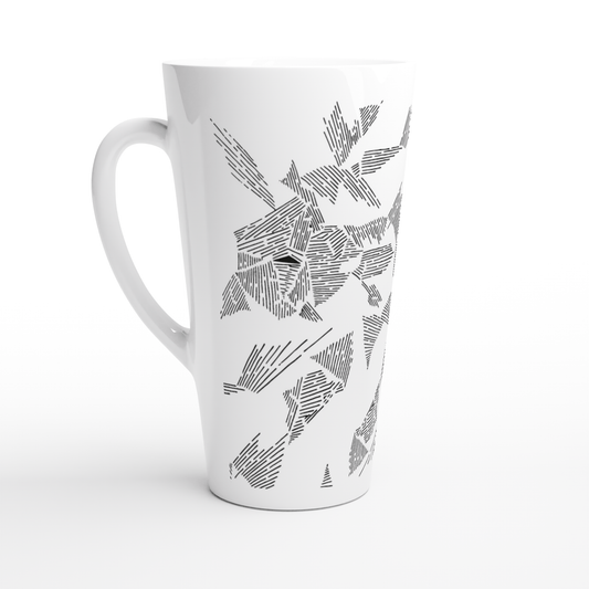 Little Lines - White Latte 17oz Ceramic Mug Mugs