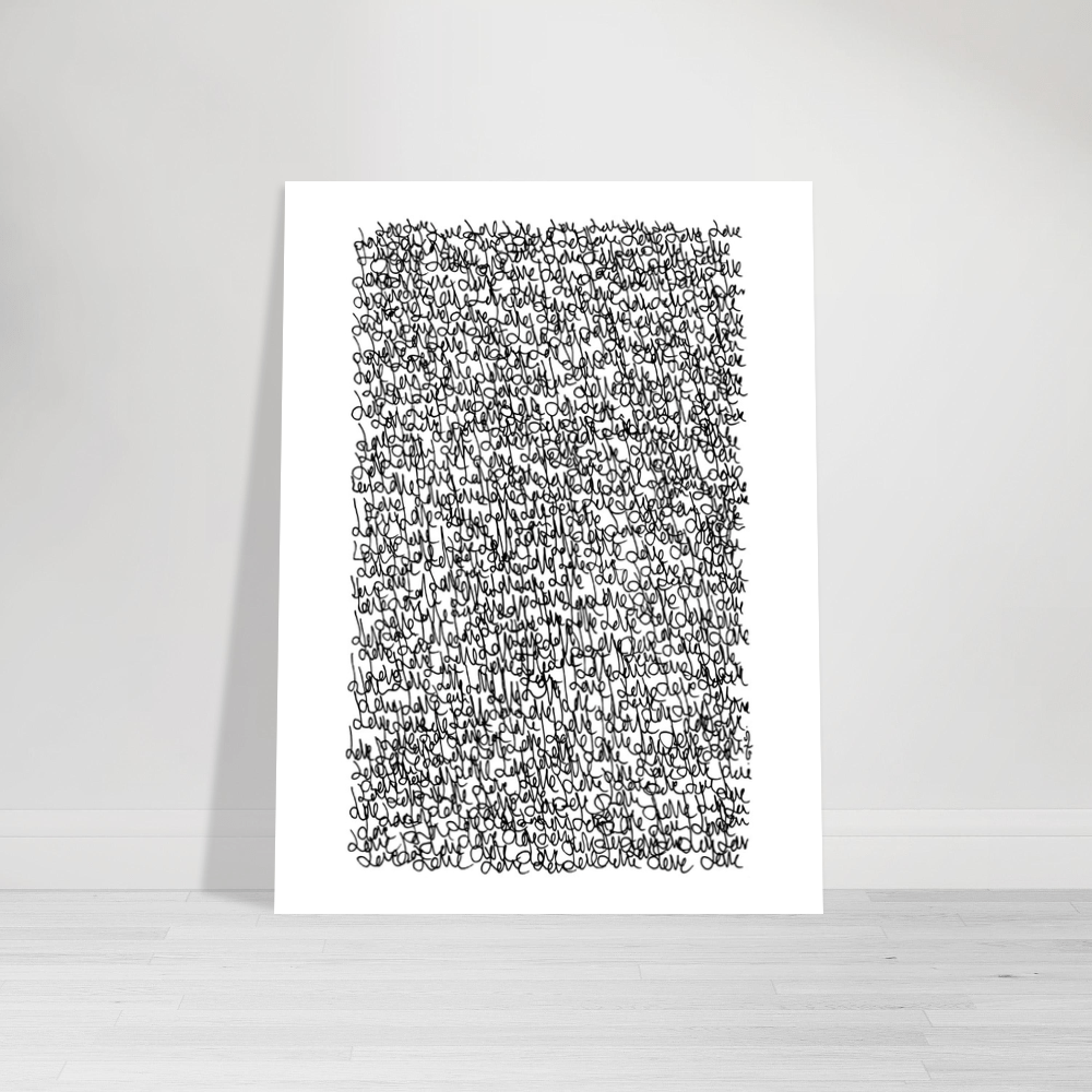 Little Loves - Minimal Typography Wall art Print (White Version) Print Material