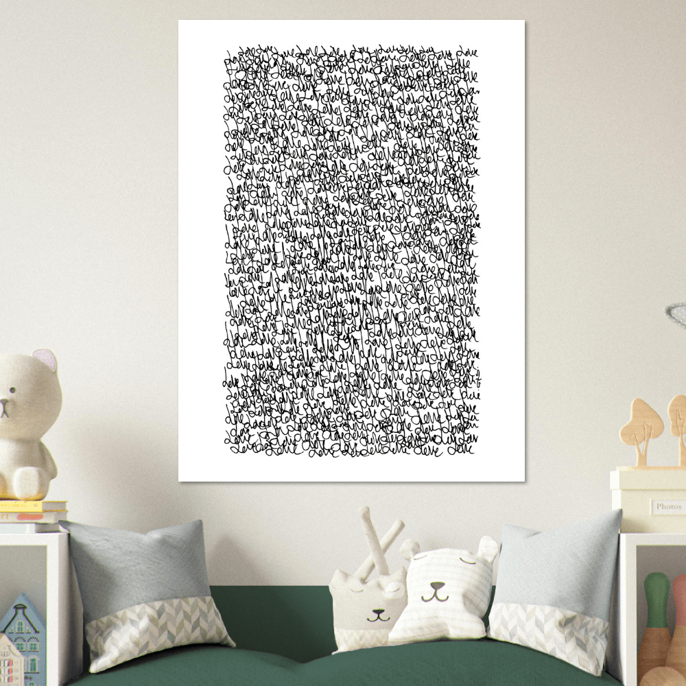 Little Loves - Minimal Typography Wall art Print (White Version) Print Material