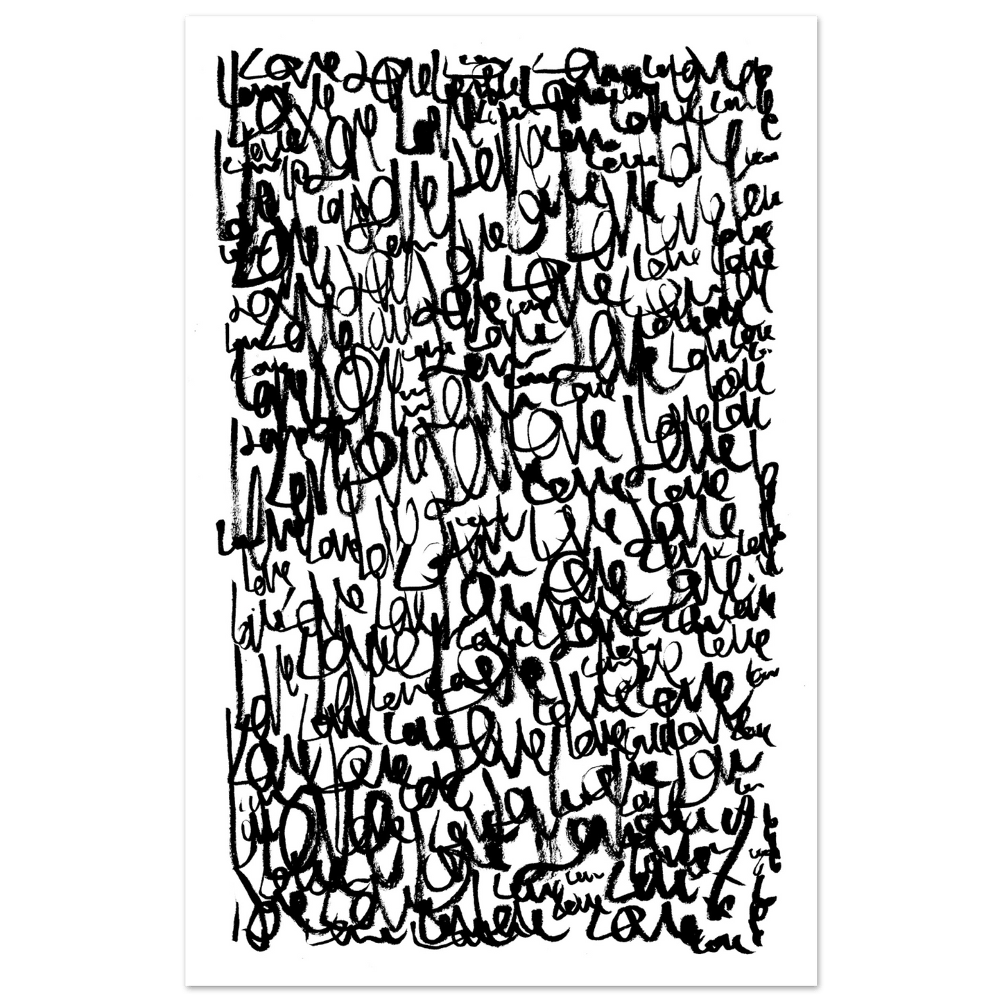 Love Letters - Abstract Typography Art Print Print Material 28x43  cm / XL (11x17″) / Premium Matte Paper Poster