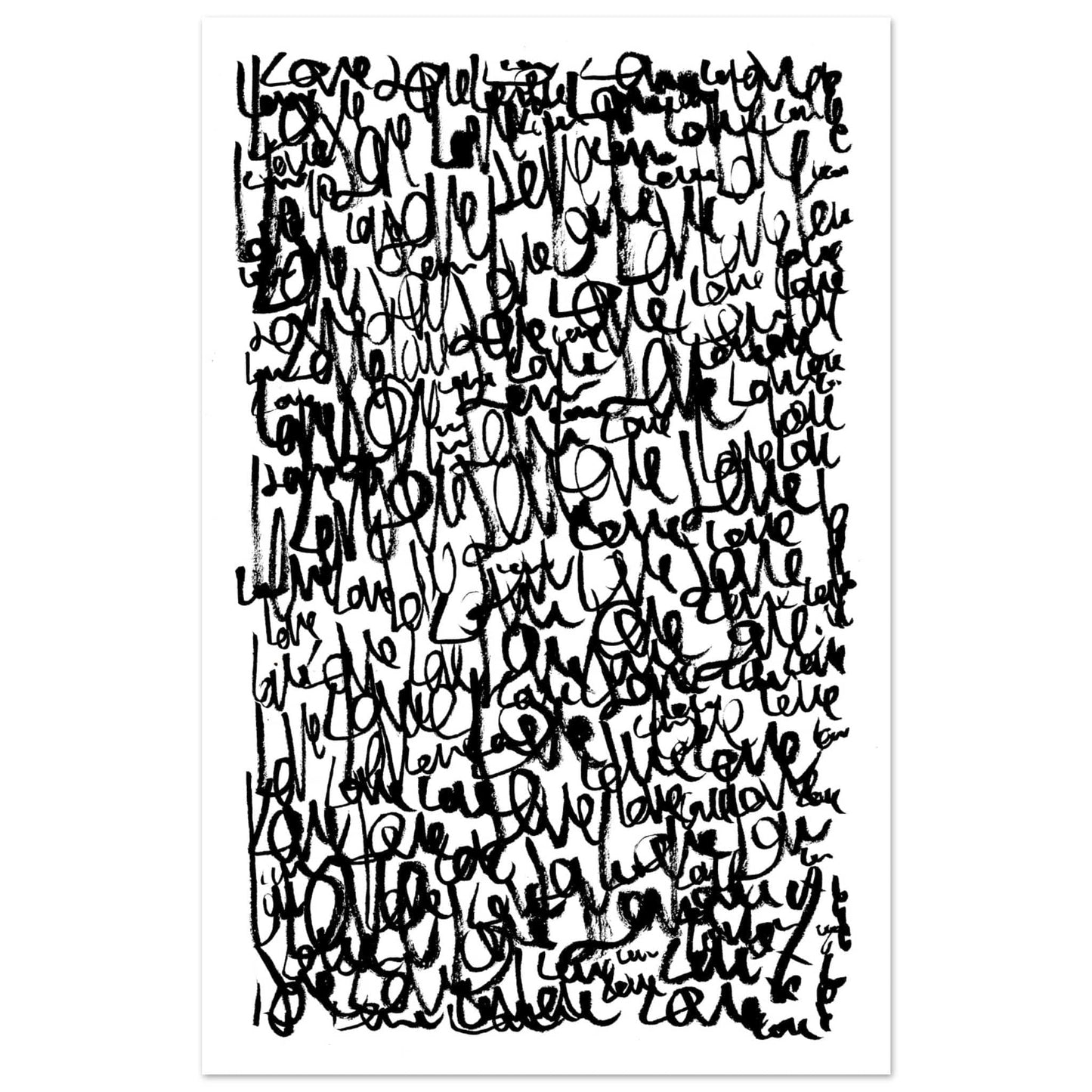 Love Letters - Abstract Typography Art Print Print Material 28x43  cm / XL (11x17″) / Premium Semi-Glossy Paper Poster