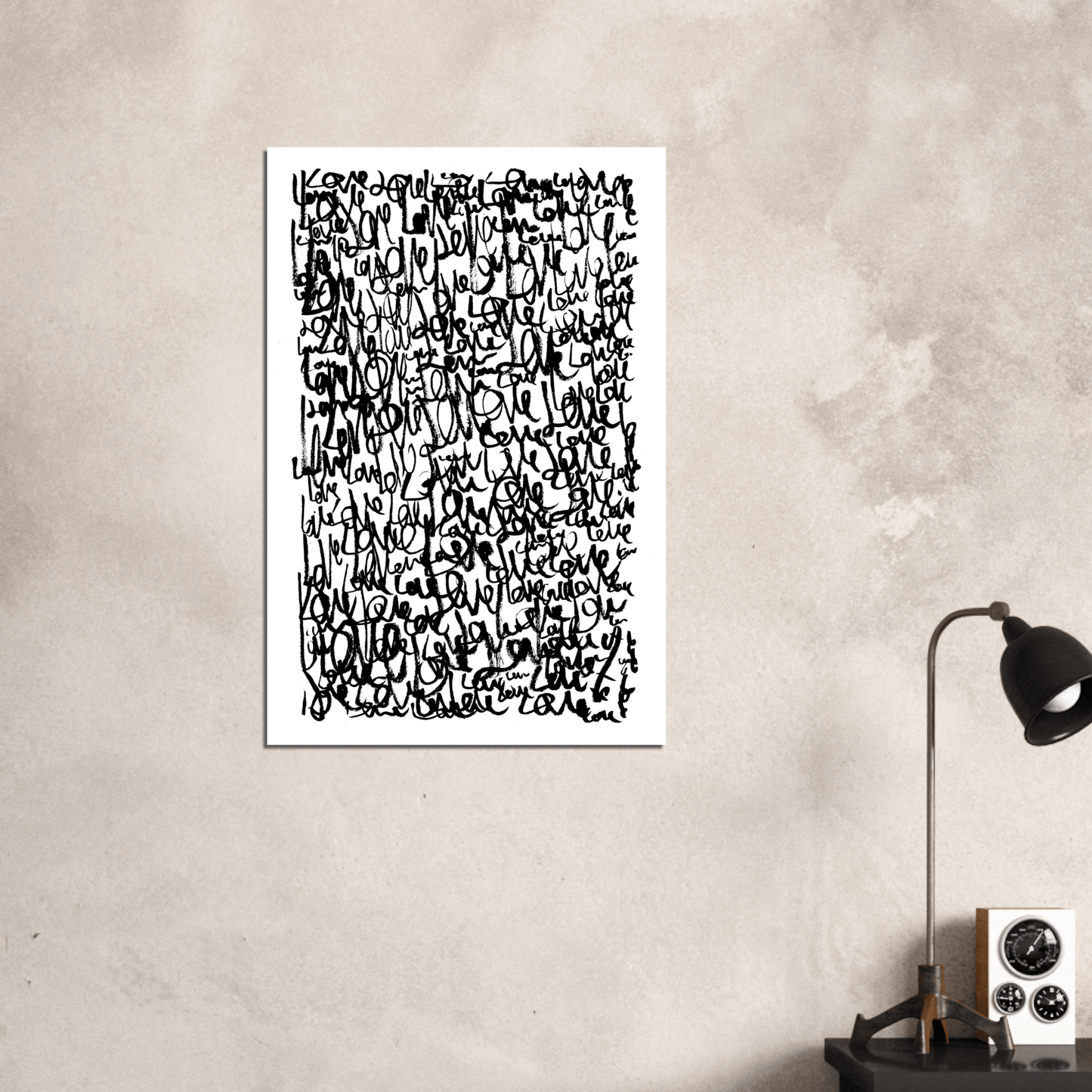 Love Letters - Abstract Typography Art Print Print Material