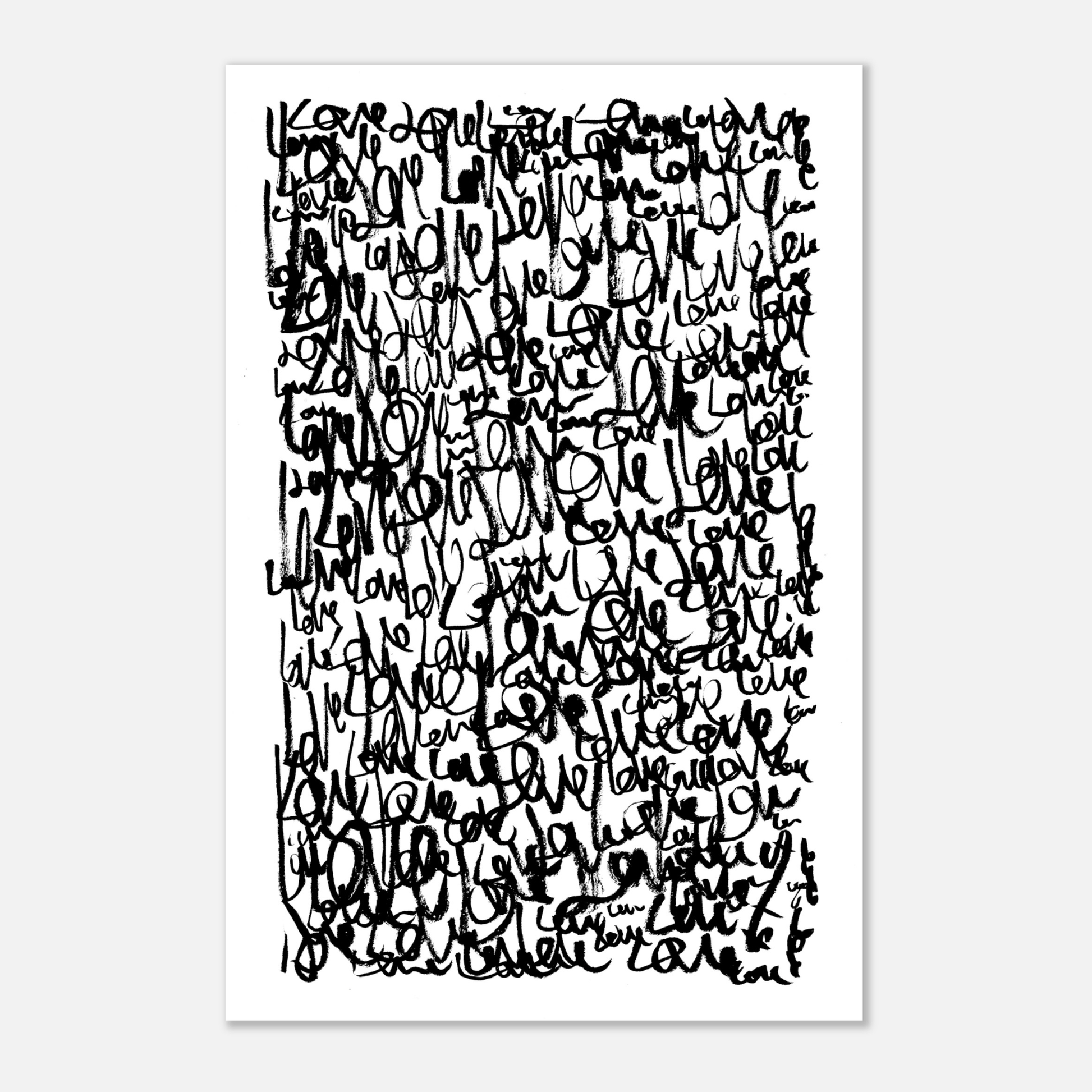 Love Letters - Abstract Typography Art Print Print Material