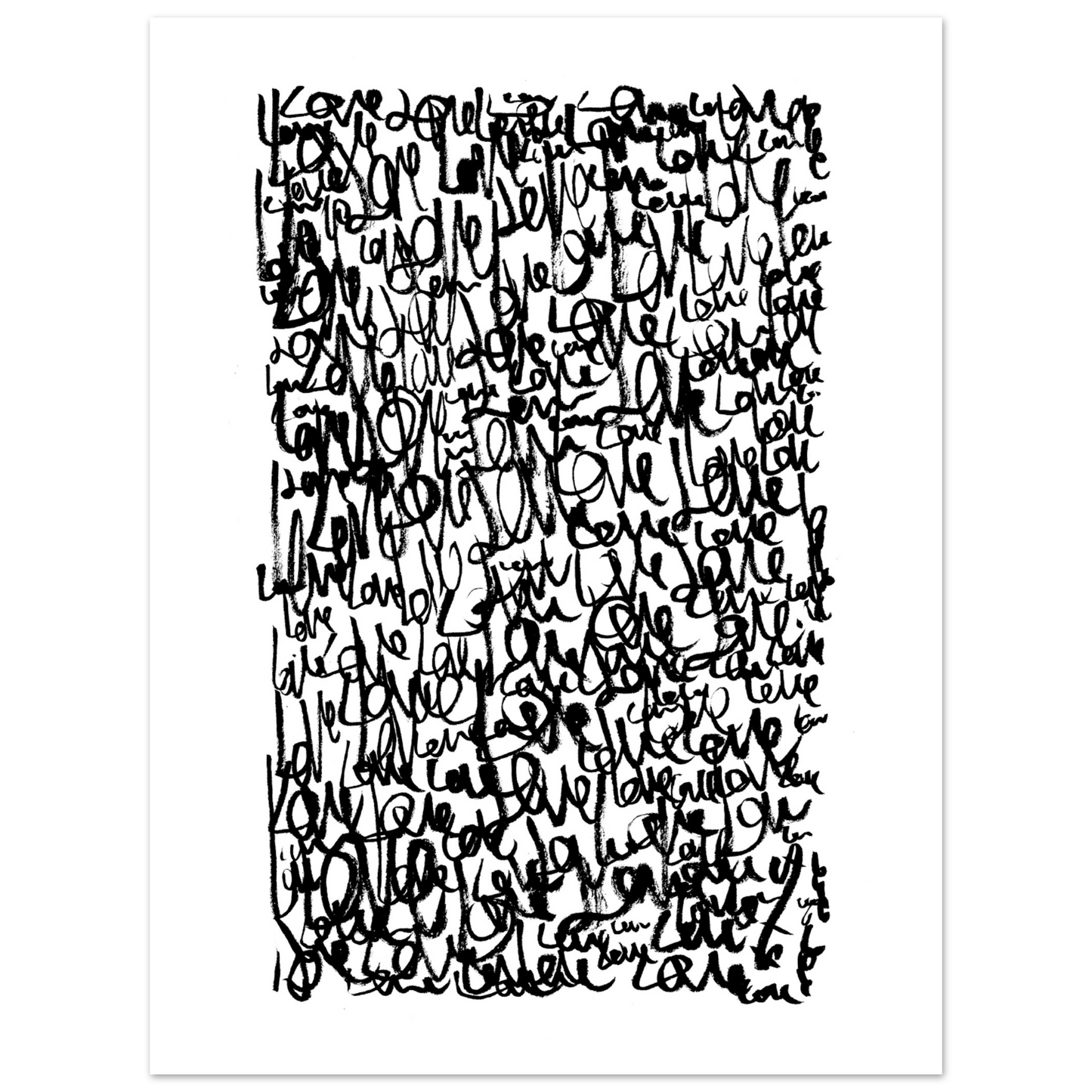 Love Letters - Abstract Typography Art Print Print Material 45x60 cm / 18x24″ / Premium Matte Paper Poster