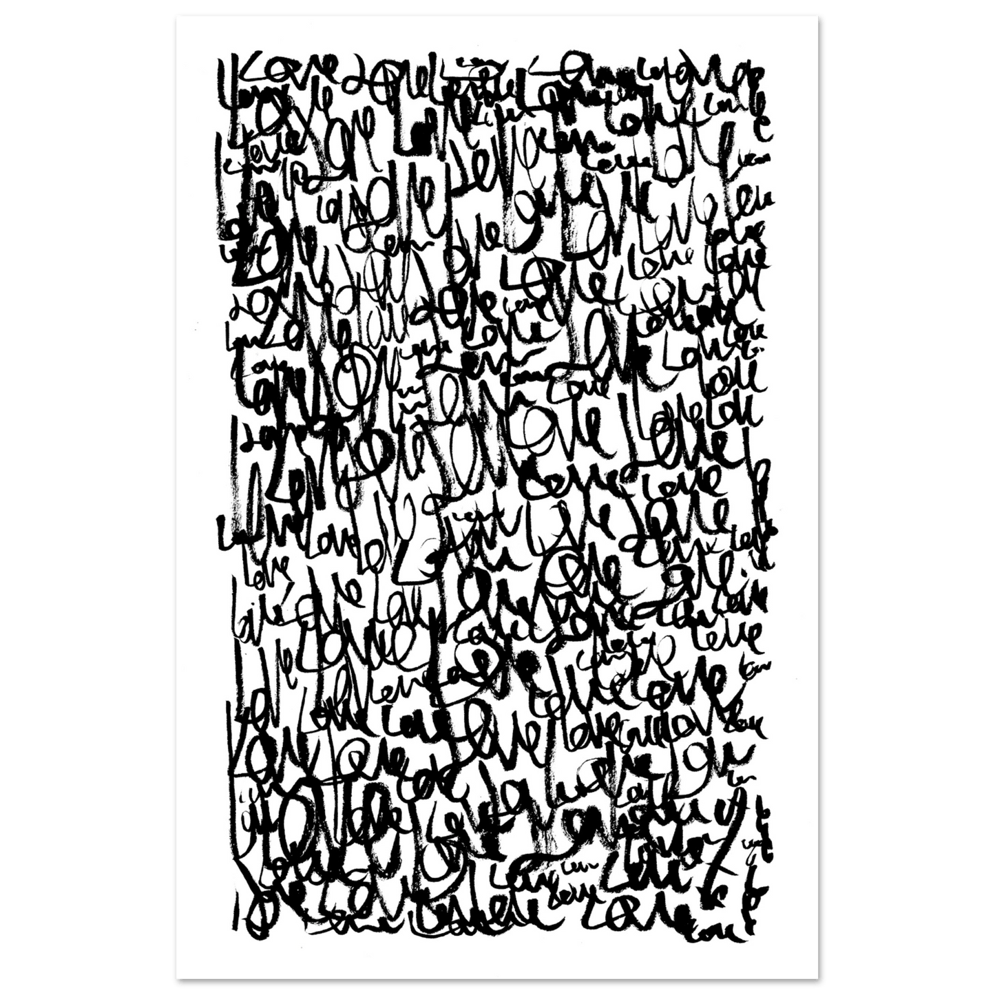 Love Letters - Abstract Typography Art Print Print Material 60x90 cm / 24x36″ / Premium Matte Paper Poster