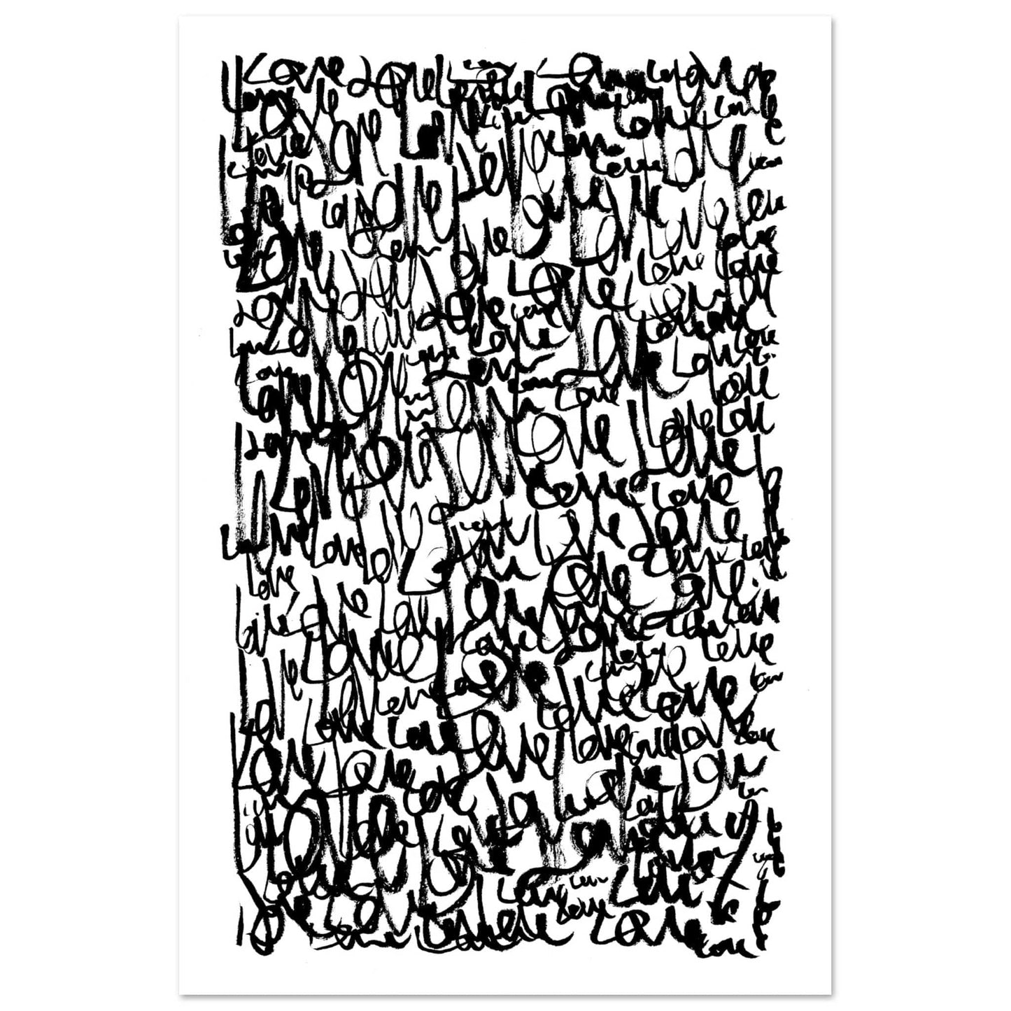 Love Letters - Abstract Typography Art Print Print Material 60x90 cm / 24x36″ / Premium Semi-Glossy Paper Poster